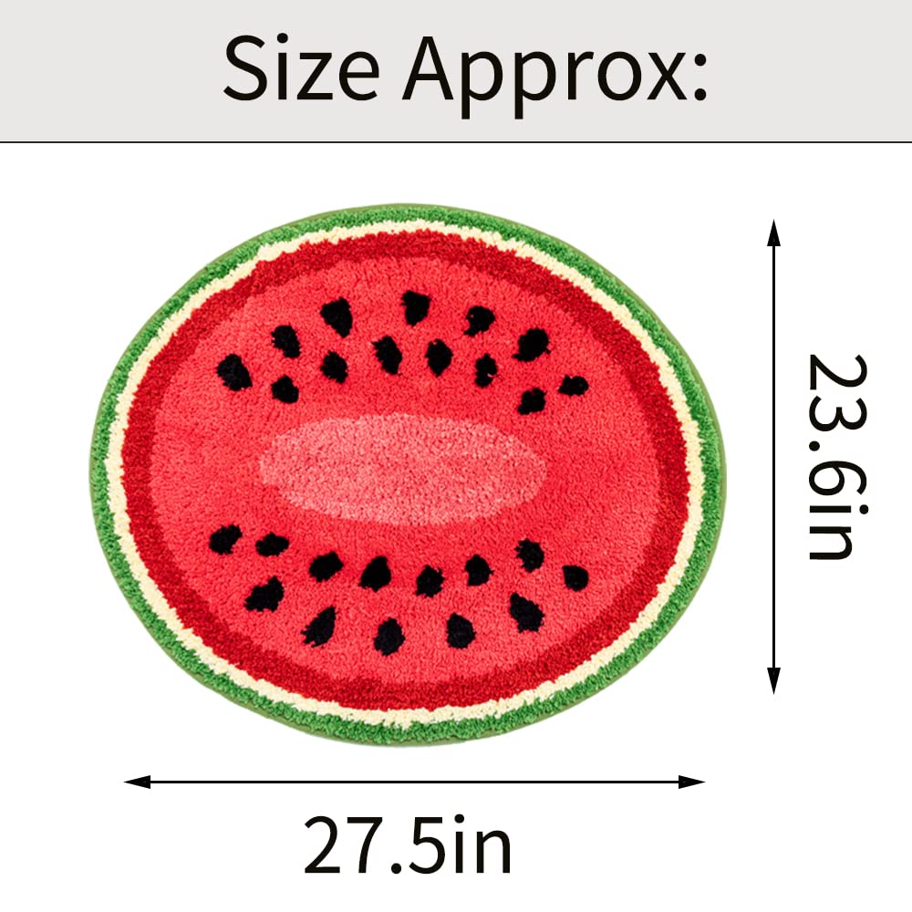 Watermelon Bath Mat For Bathroom, Cute Bathroom Mats Non Slip Fruit Shaped Washable Bathroom Bathtub Rug Absorbent Shower Rugs D
