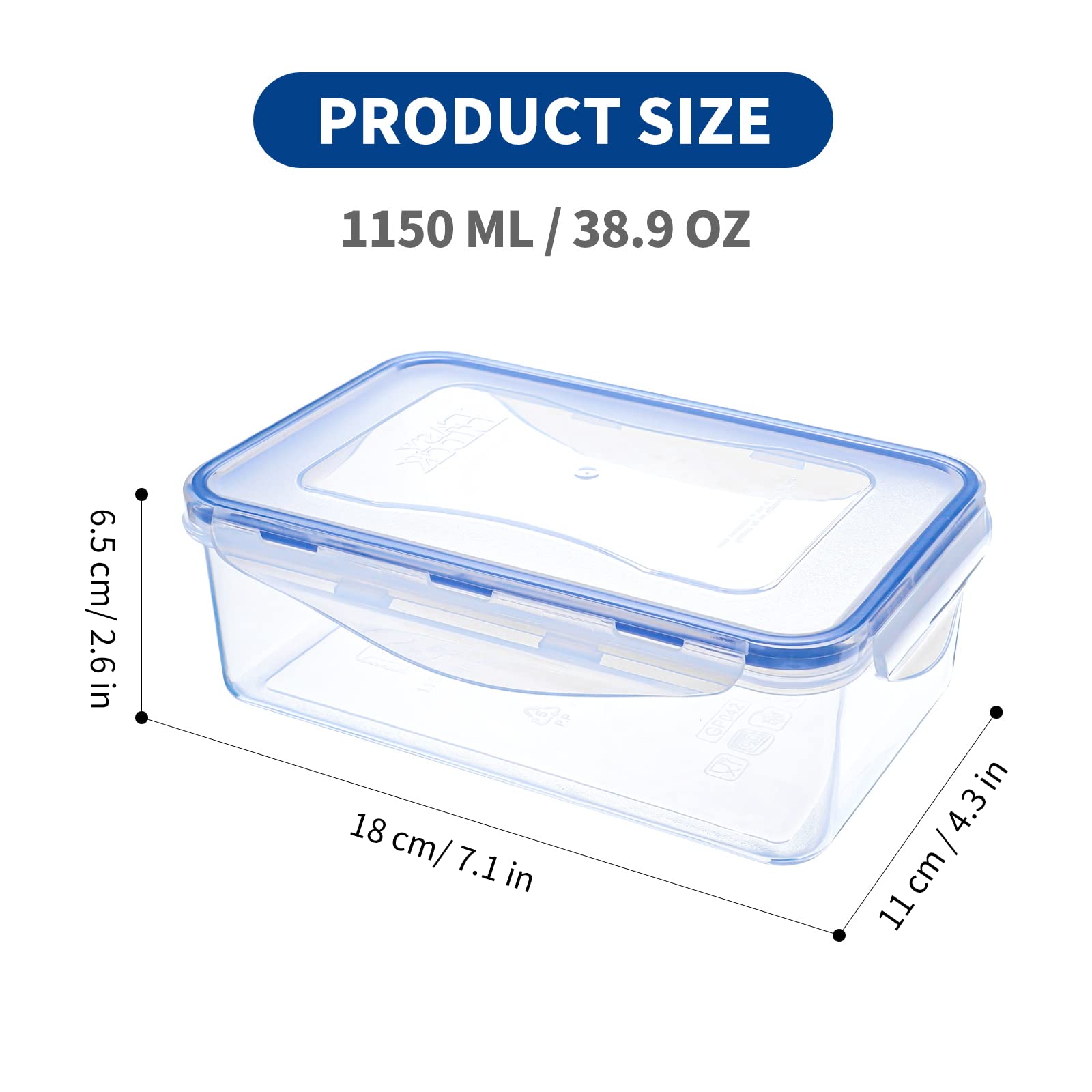 Kigi ?3 Pack? 40Oz Collapsible Bento Box Food Storage Containers With Lids Airtight Meal Prep Containers,Microwave Safe (40.6Oz*