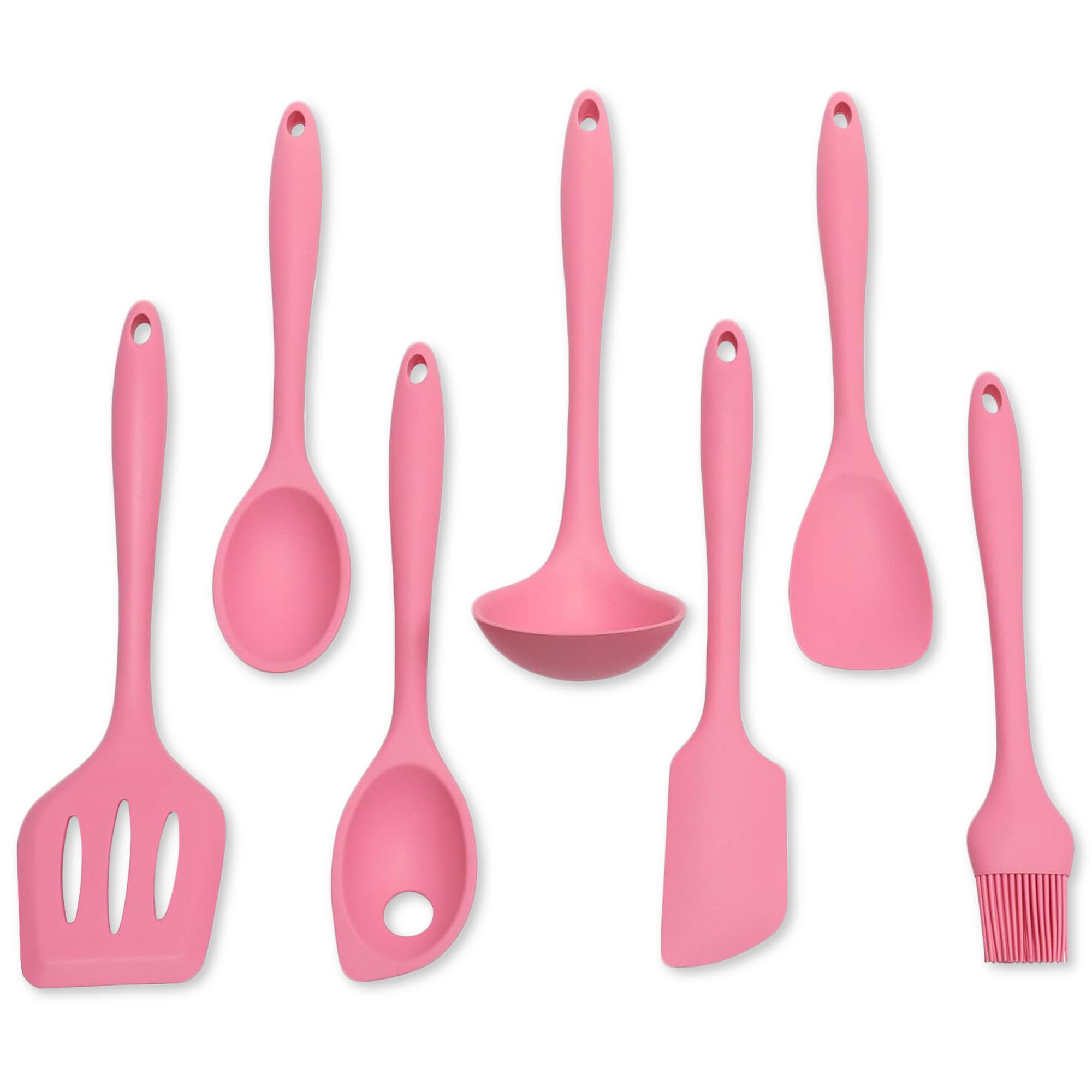 Chef Craft Premium Silicone Kitchen Tool And Utensil, 7 Piece Set, Pink