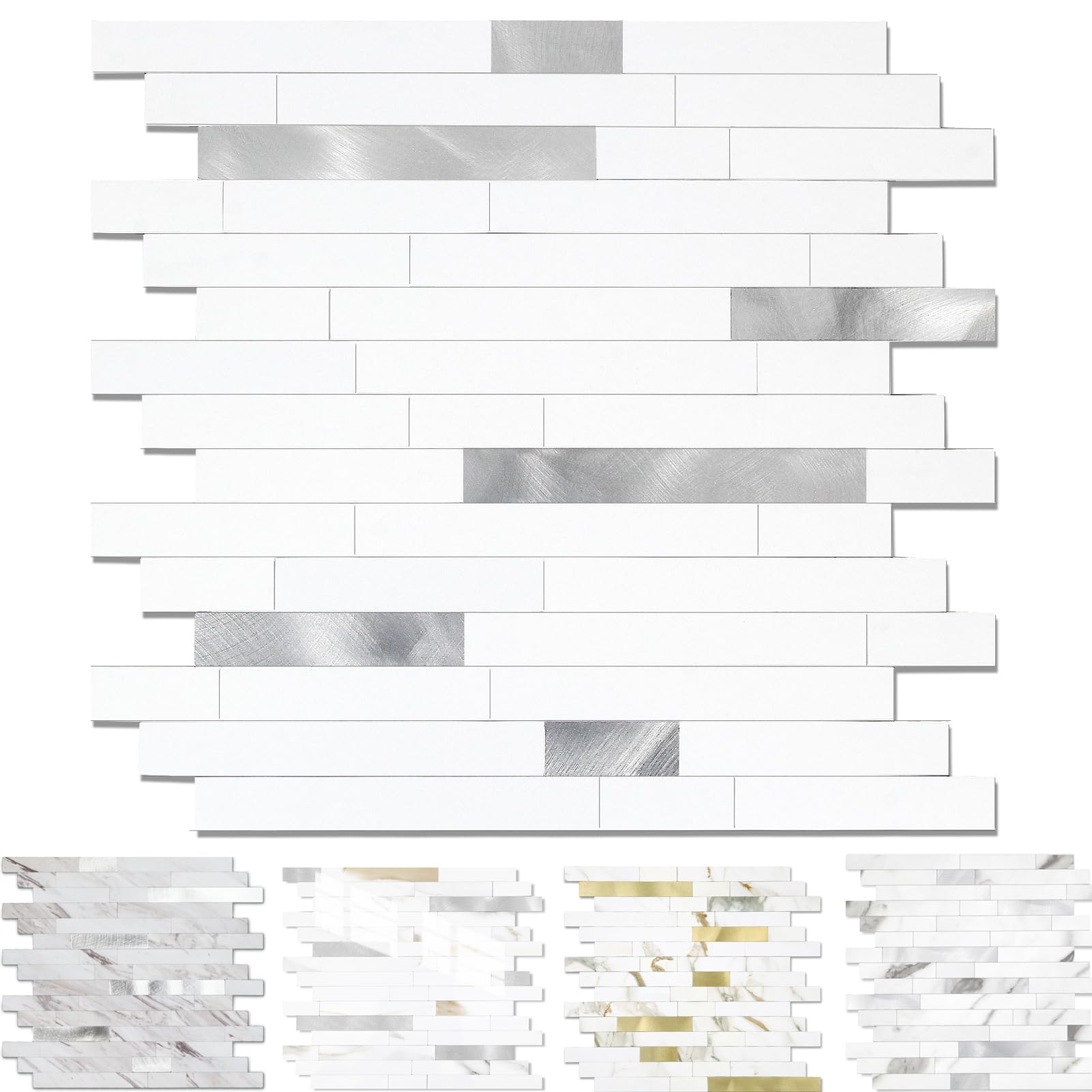 Yipscazo Peel and Stick Backsplash, Stick on Tiles for Backsplash Kitchen (20 Pack, Pure White)