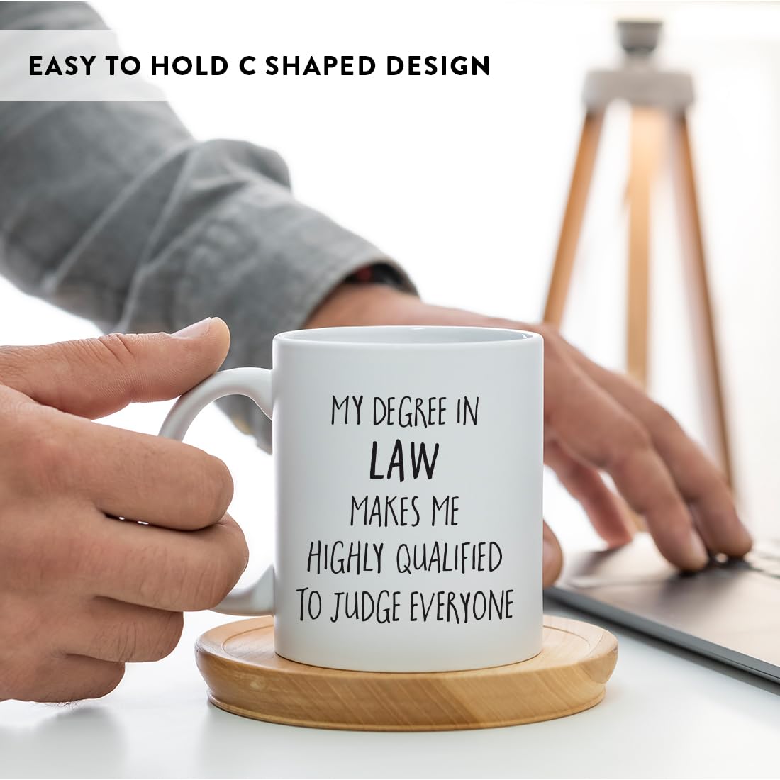 Andaz Press 11Oz. Graduation Coffee Mug Gift, My Degree In Law Makes Me Highly Qualified To Judge Everyone, 1-Pack, Includes Gif