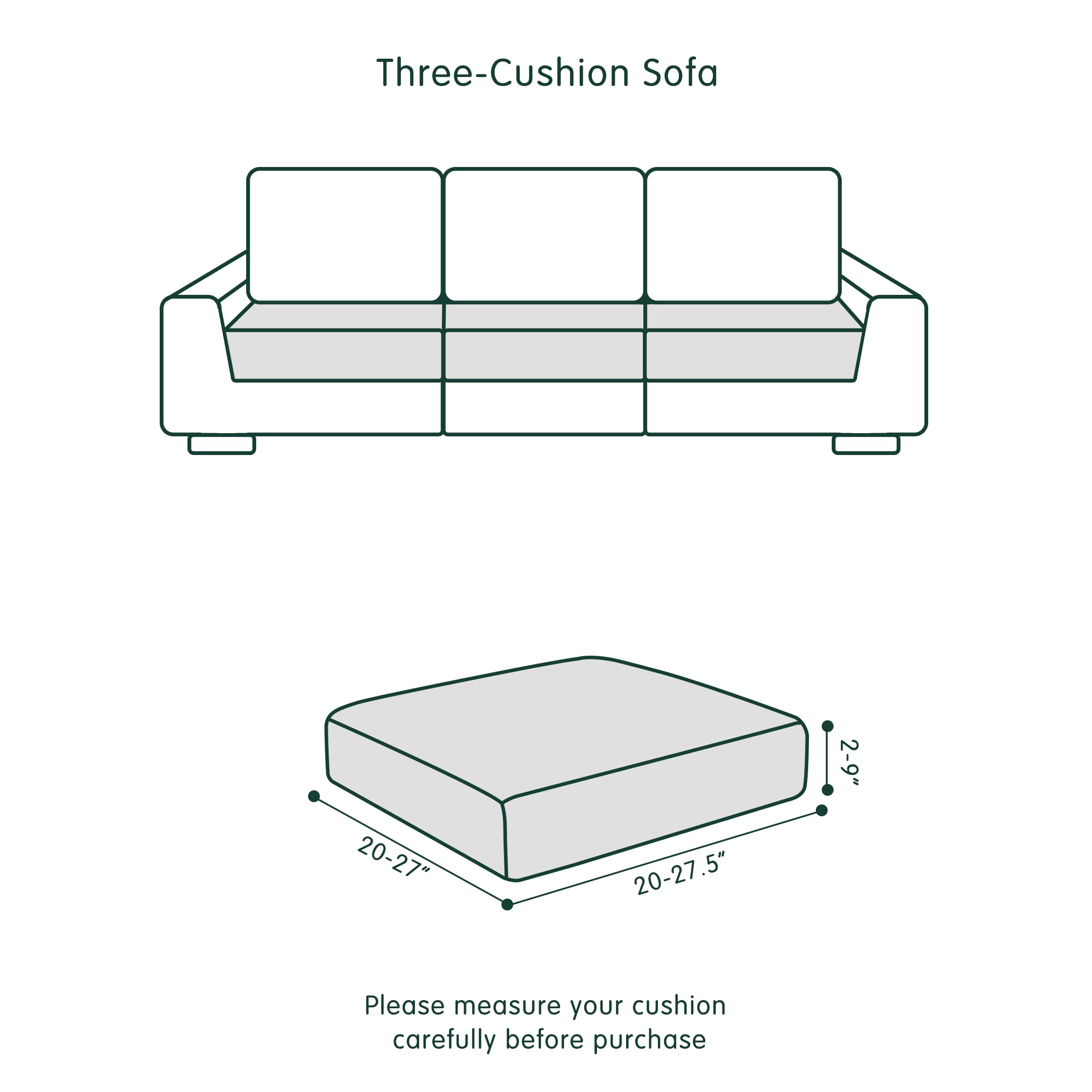 Chun Yi 3Pc Stretch Couch Cushion Covers, Sofa Seat Slipcovers Suitable For Armchair Loveseat Sofa With Spandex Jacquard Fabric(