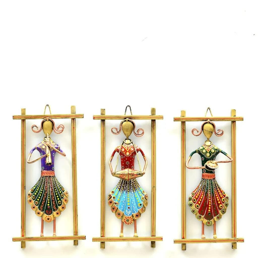 Collective Home Decor - Handmade Rajasthani Musician Showpiece For Wall Decoration For Living Room - Wall Decoration Items For B
