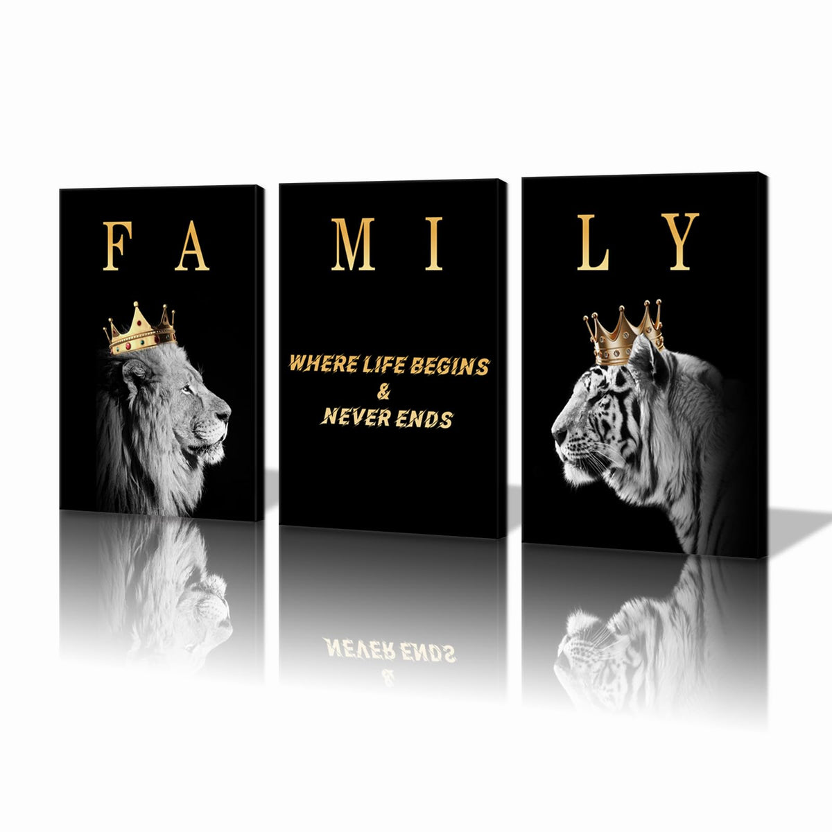 Kawahone Family Quotes-Home Family Wall Art-Family Wall Decor-Family A Little Bit Of Crazy Print-Inspirational Canvas Prints Bla
