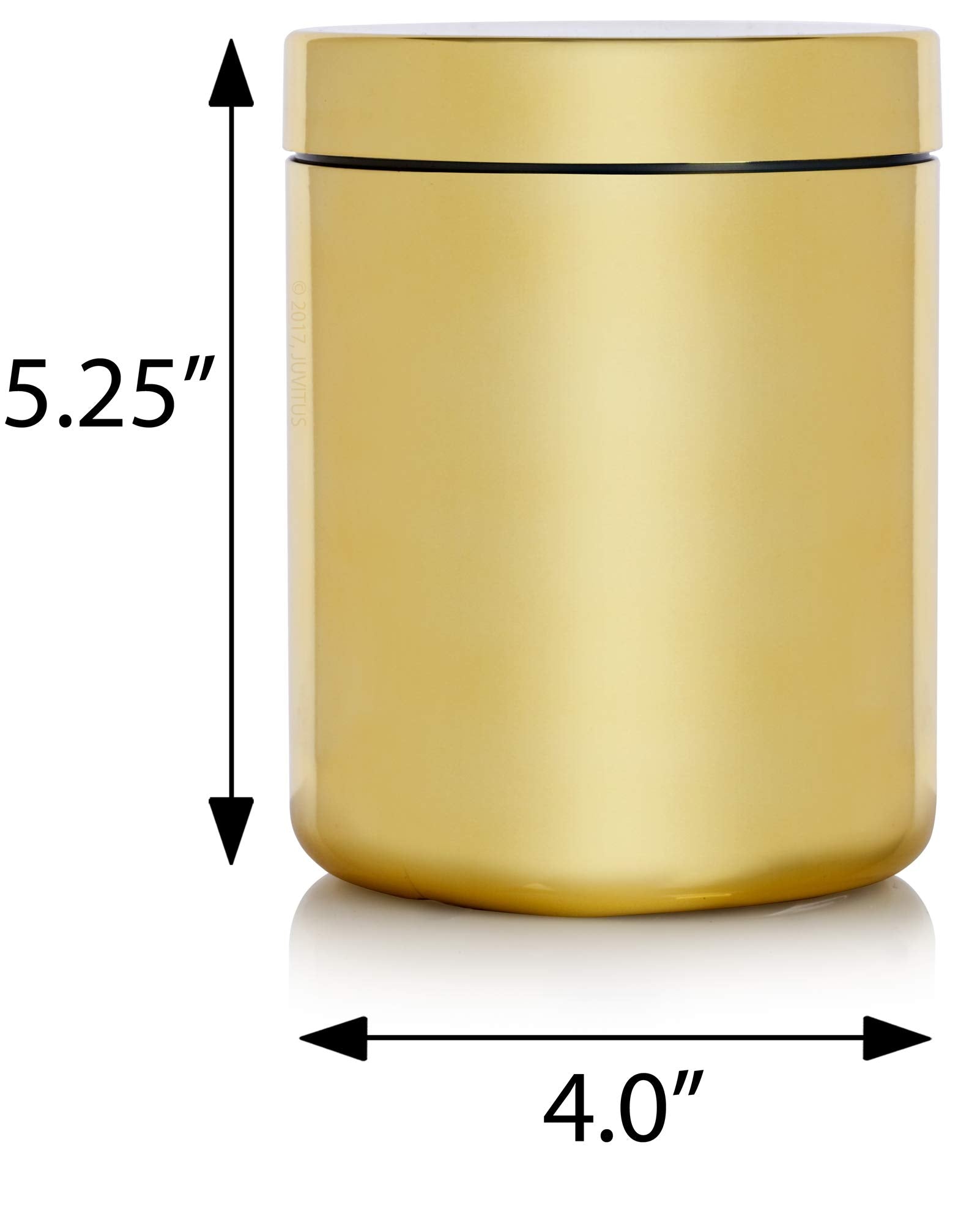 32 Oz Gold Metallic Plastic Refillable Jar With Smooth Lid (3 Pack)
