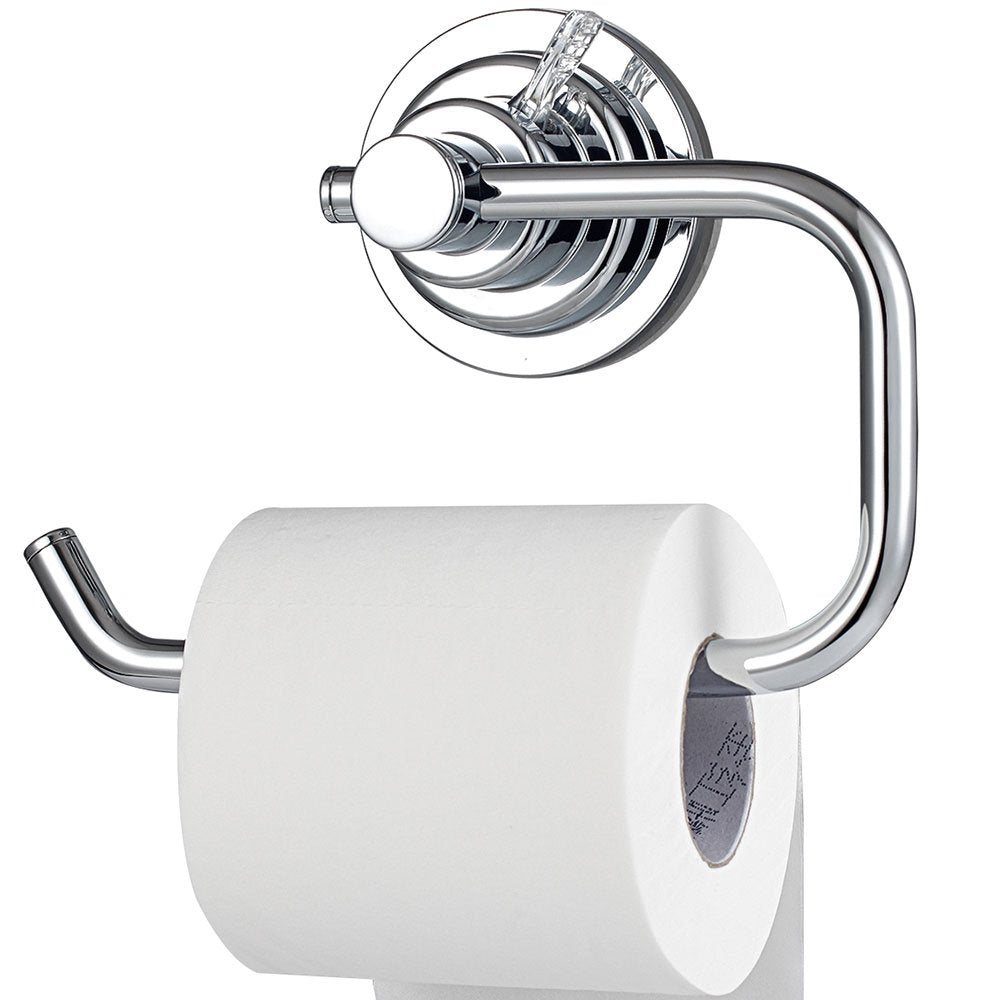 Bopai Modern Vacuum Suction Cup Toilet Paper Holder,Removable Bracket For Bathroom Kitchen.Chrome