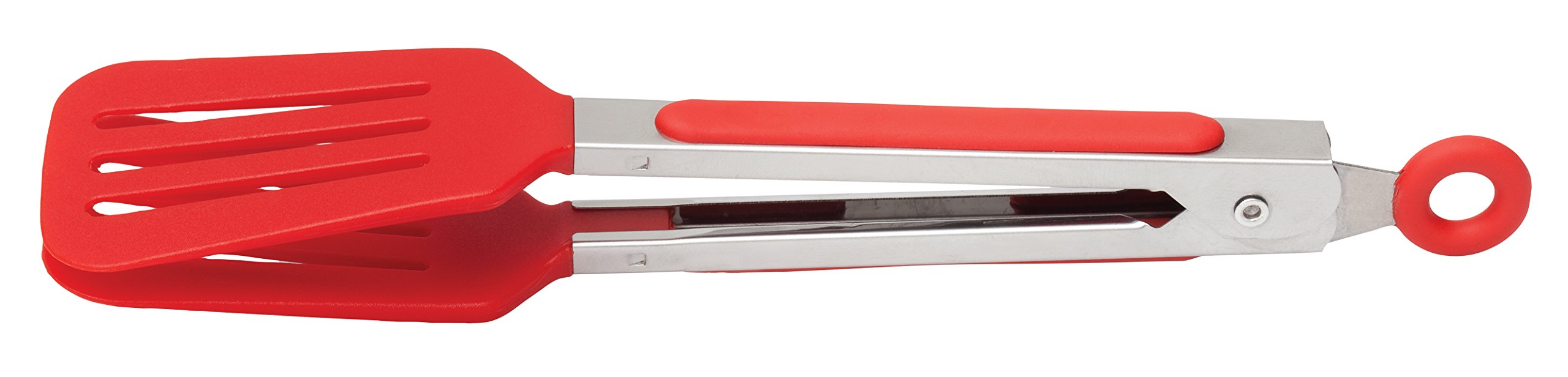 Hic Spring Action Slotted Flipper Kitchen Cooking Serving Food Fish Tongs, Heat-Resistant Nylon And Stainless Steel, 8-Inch Tong