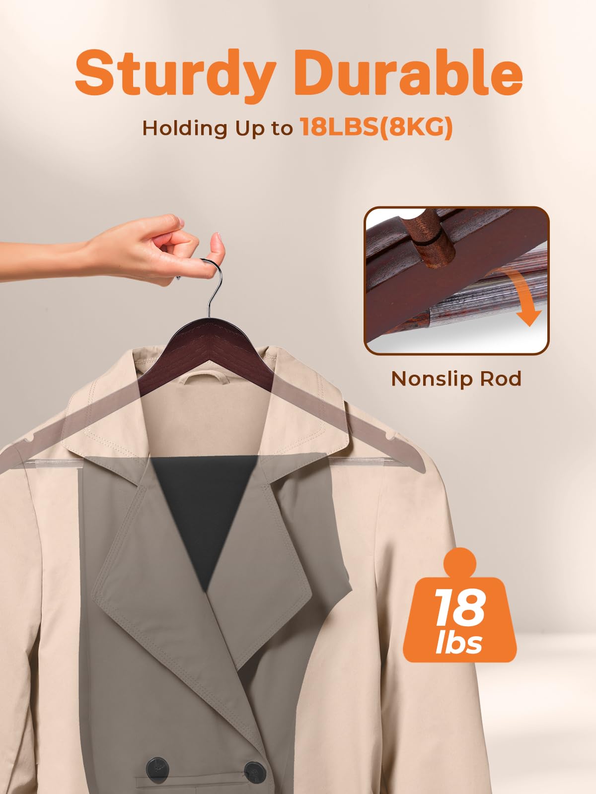 House Day Wooden Hangers 20 Pack Wood Clothes Hangers Smooth Finish Wooden Coat Hangers For Closet Heavy Duty Hangers Cherry Woo