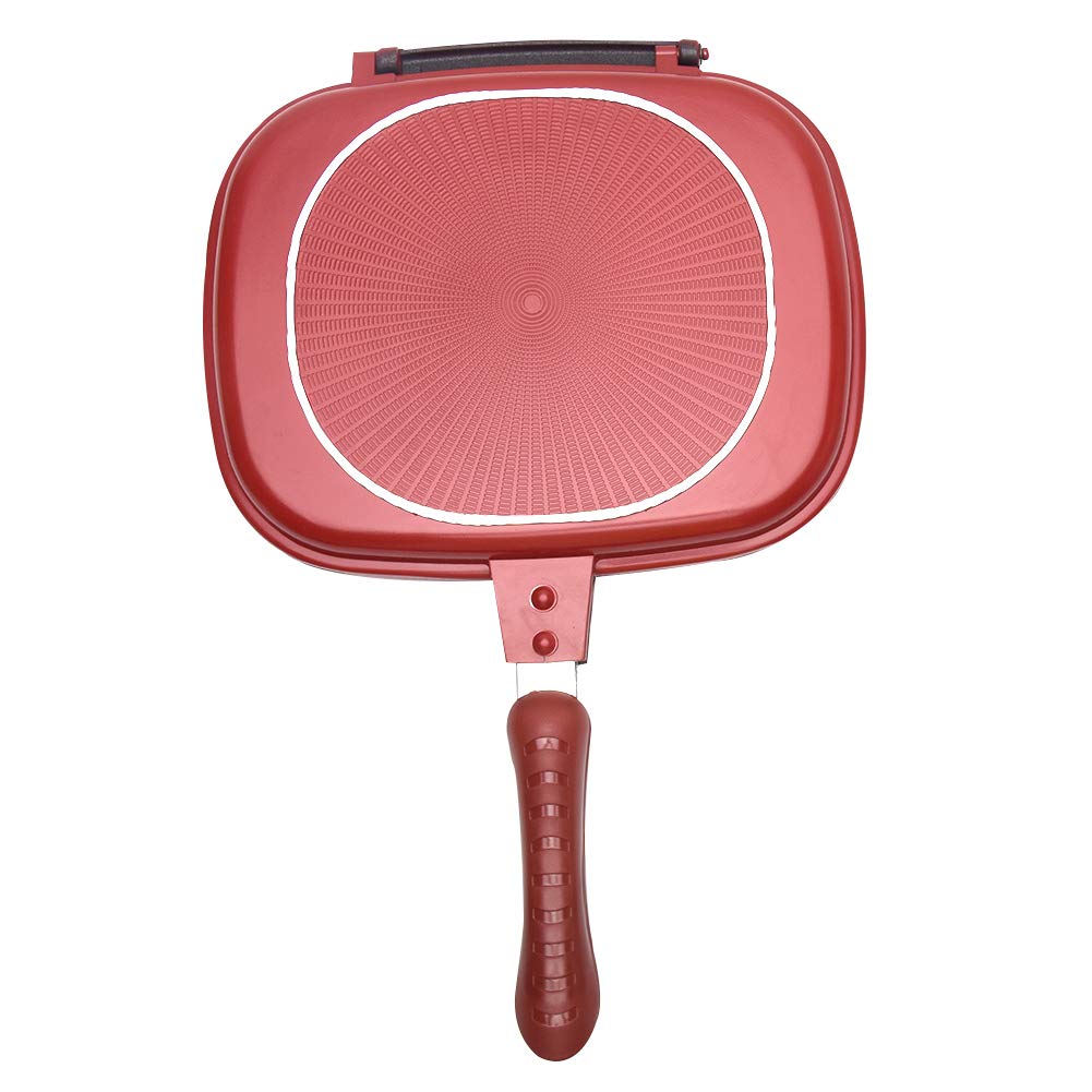 Square Double Sided Frying Pan, Kitchen Non-Stick Baking Pancake Pan Omelette Trays, Indoor/Outdoor Camping Sandwich Toaster Gri