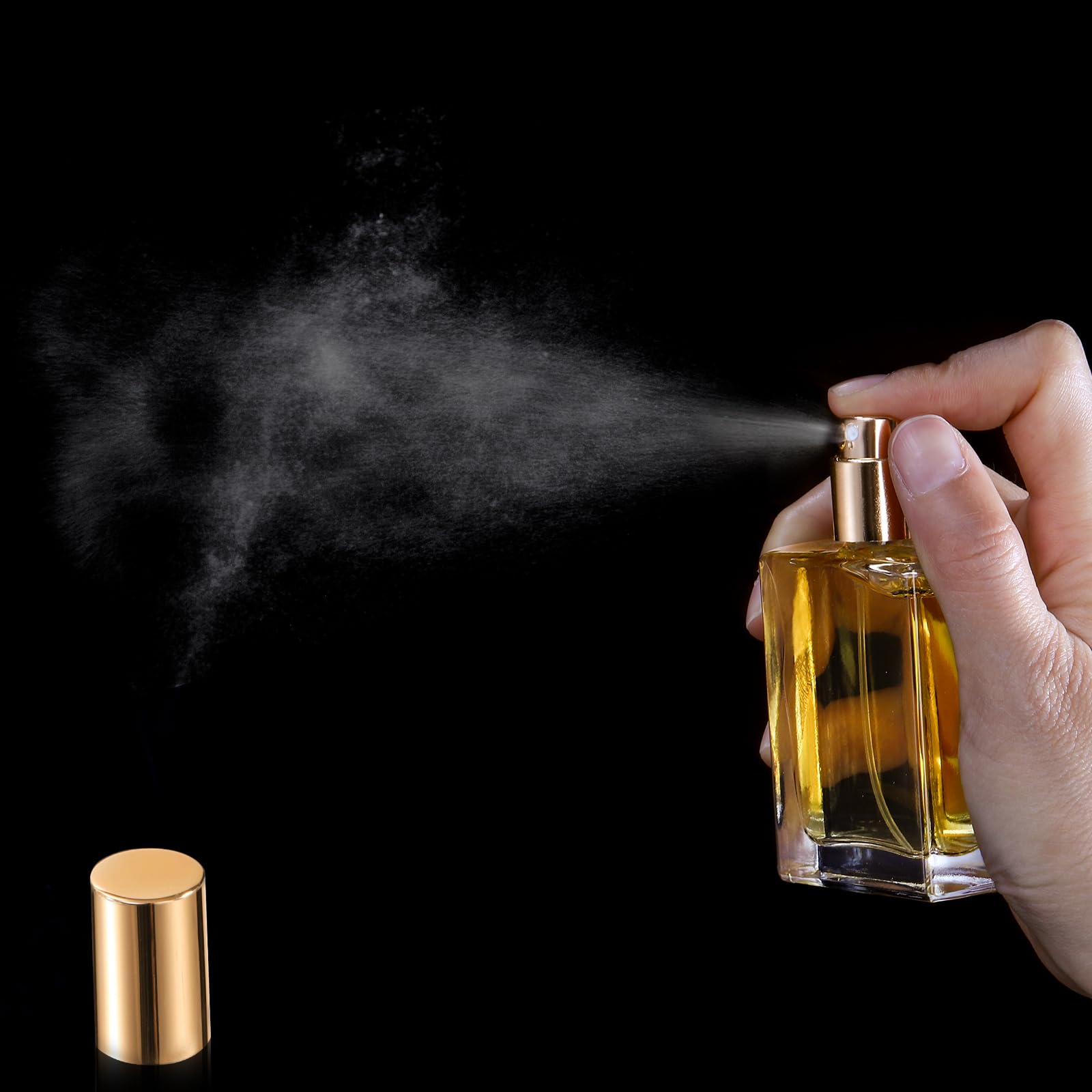 Foraineam 12 Pack 1 Oz / 30Ml Clear Glass Perfume Bottle, Refillable Empty Fine Mist Atomizer Spray Bottles, Portable Square Per