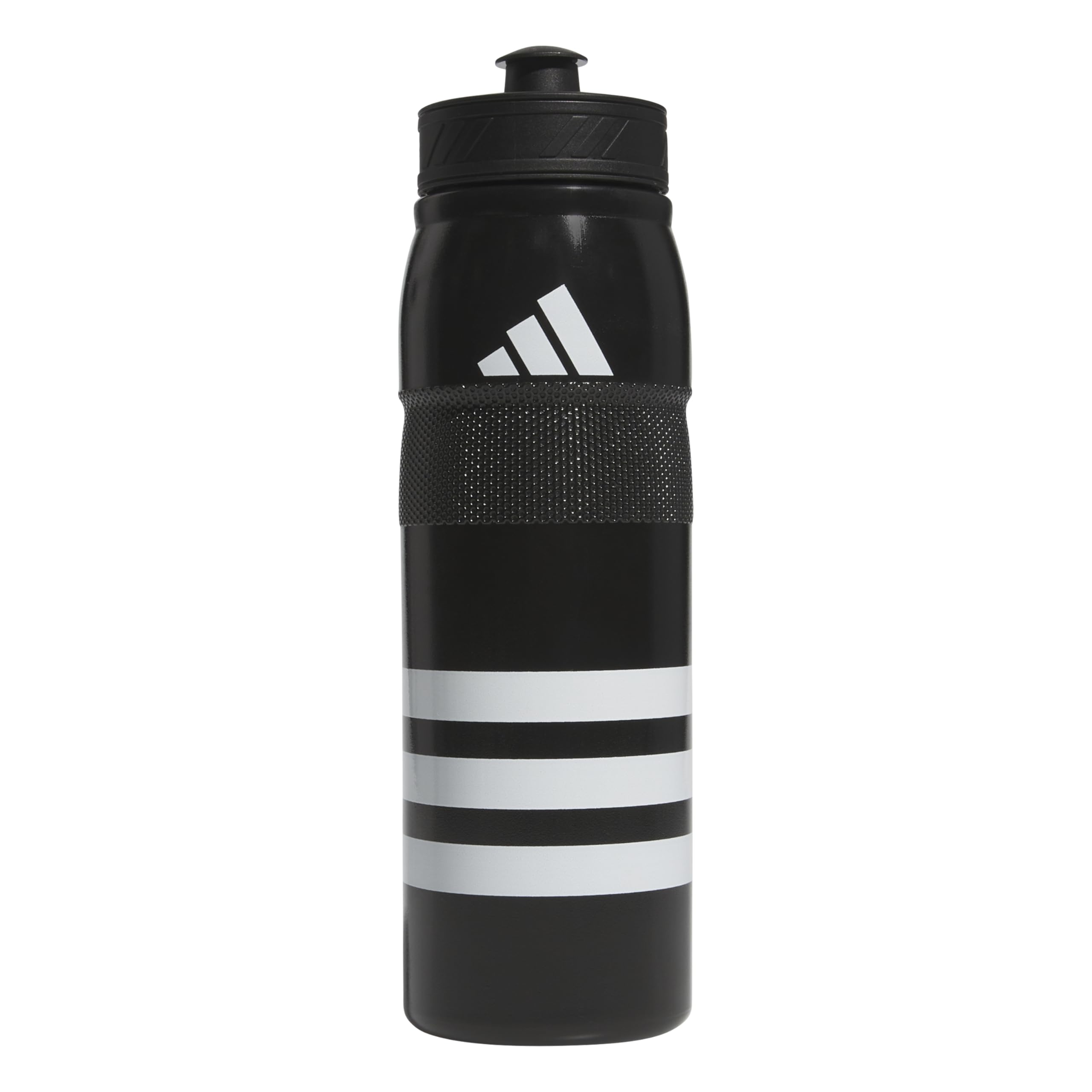 Adidas 750 Ml (28 Oz) Stadium Refillable Plastic Sport Water Bottle, Black/White/Black/2, One Size