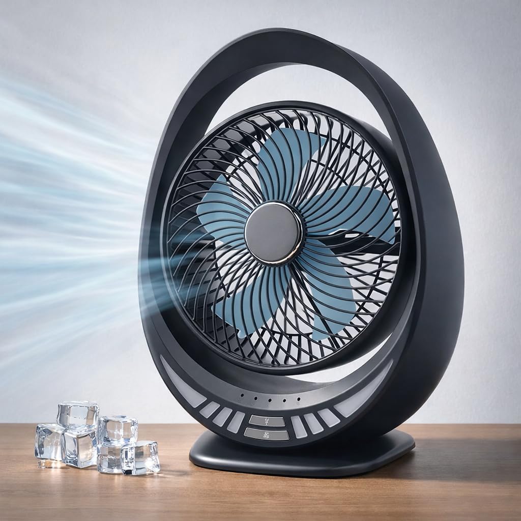 Pesoma Table Fan, Small Portable Desktop Fan With Strong Wind, Quiet Operation Personal Mini Fan For Home Office Bedroom Kitchen