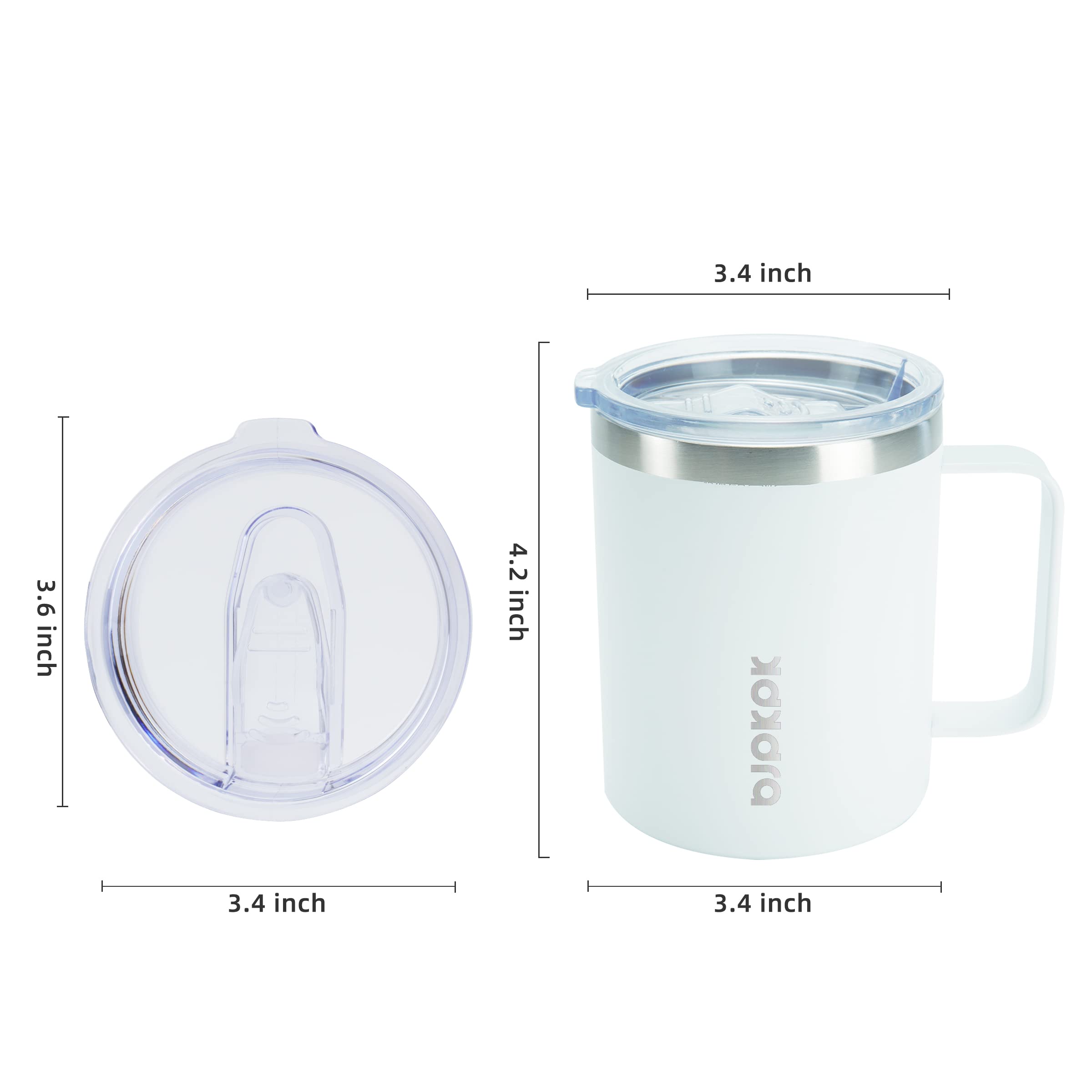 Bjpkpk 2 Pcs Insulated Coffee Mug, 14Oz Insulated Coffee Mug With Lid, Stainless Steel Insulated Coffee Mug With Splash Proof Li