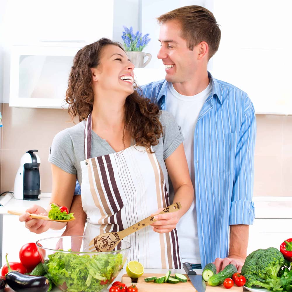 Jack Skellington Wooden Spoons For Cooking Utensils Set - Magic Pattern Burned Wooden Spatulas Kitchen Utensil Set For Kitchen D