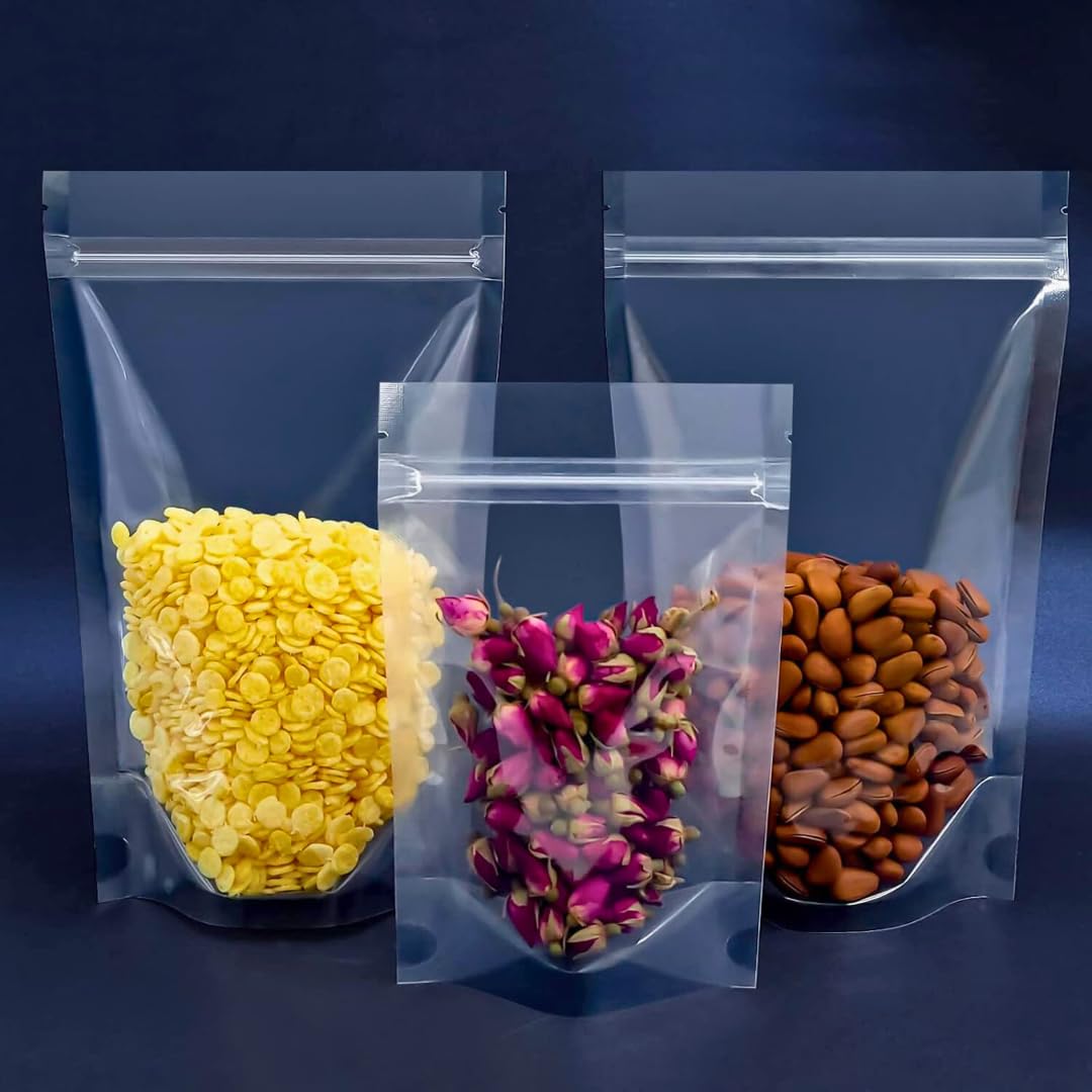 Greentwish Transparent Standup Zipper Pouch | Reusable Ldpe Zip Lock Bag For Food Storage | Product Packing Pouch | Clear Zip Se