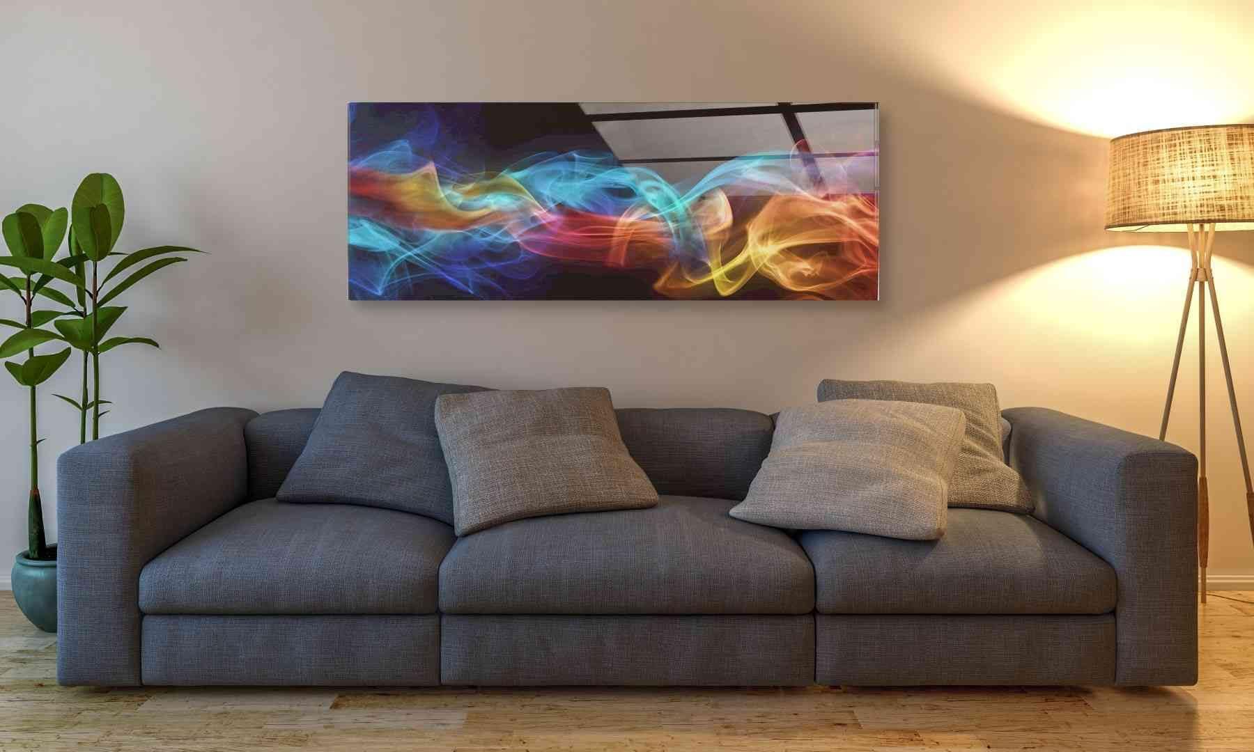 Cortesi Home 'Smokey Haze' Acrylic Wall Art, 16'' X 48'', Black