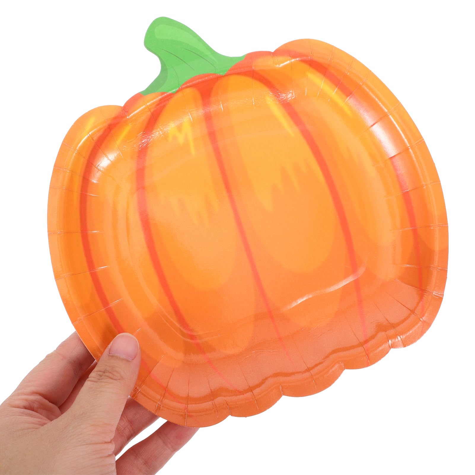 JECOMPRIS 20Pcs Pumpkin Paper Plates: 7 X 7 INCH Disposable Paper Plates for Desserts - Halloween Party Supplies for Thanksgivin