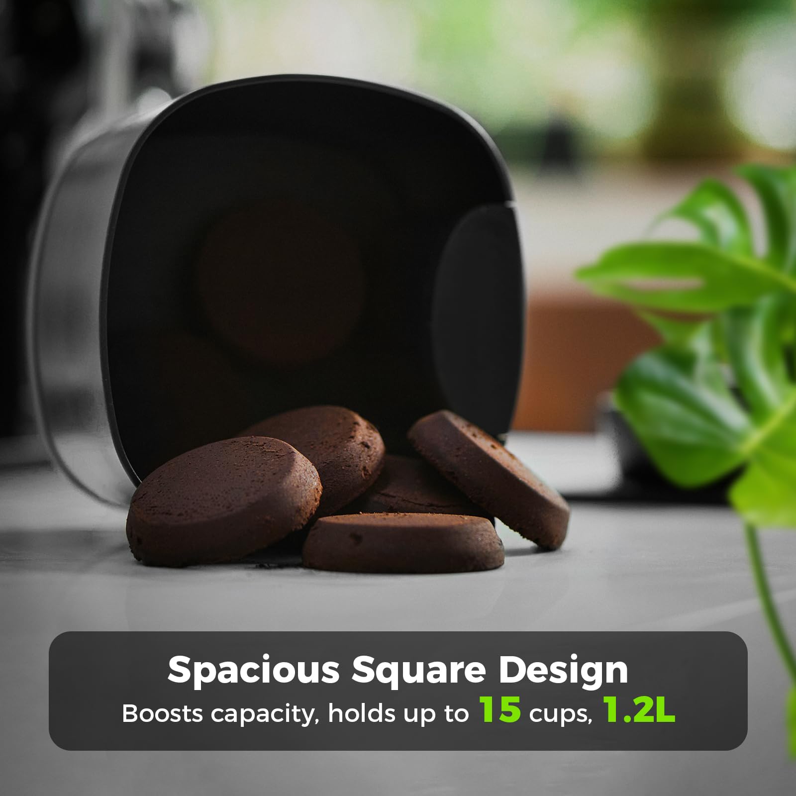 Ikape Espresso Knock Box For Coffee Grounds, Barista Tool Enhanced For Better Manipulation - Black Espresso Machine Coffee Puck