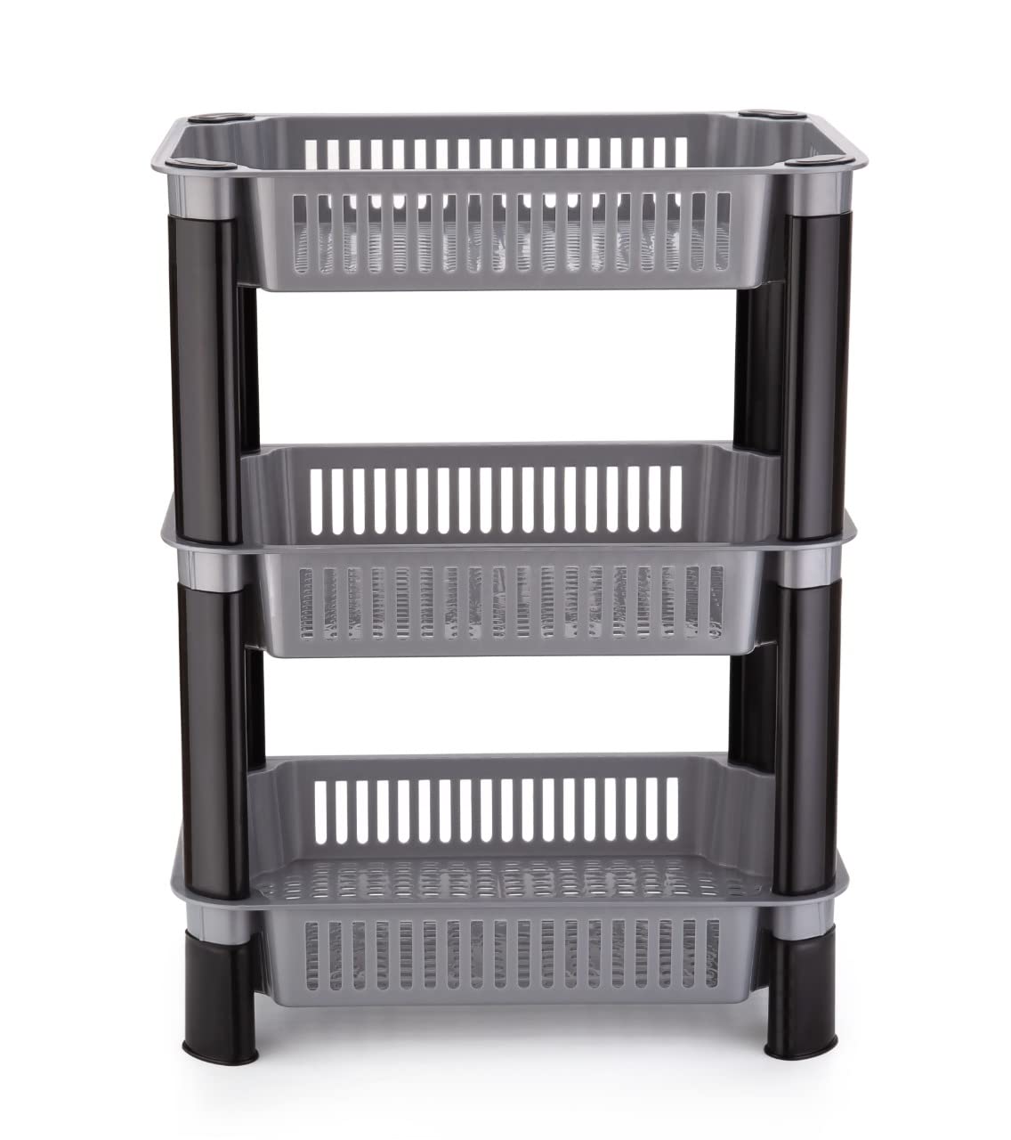 Aexoniz Plastic Rack For Kitchen Square Baskets For Kitchen Storage Rack Stand MultiLayer Storage Organizer Trolley Onion Potat