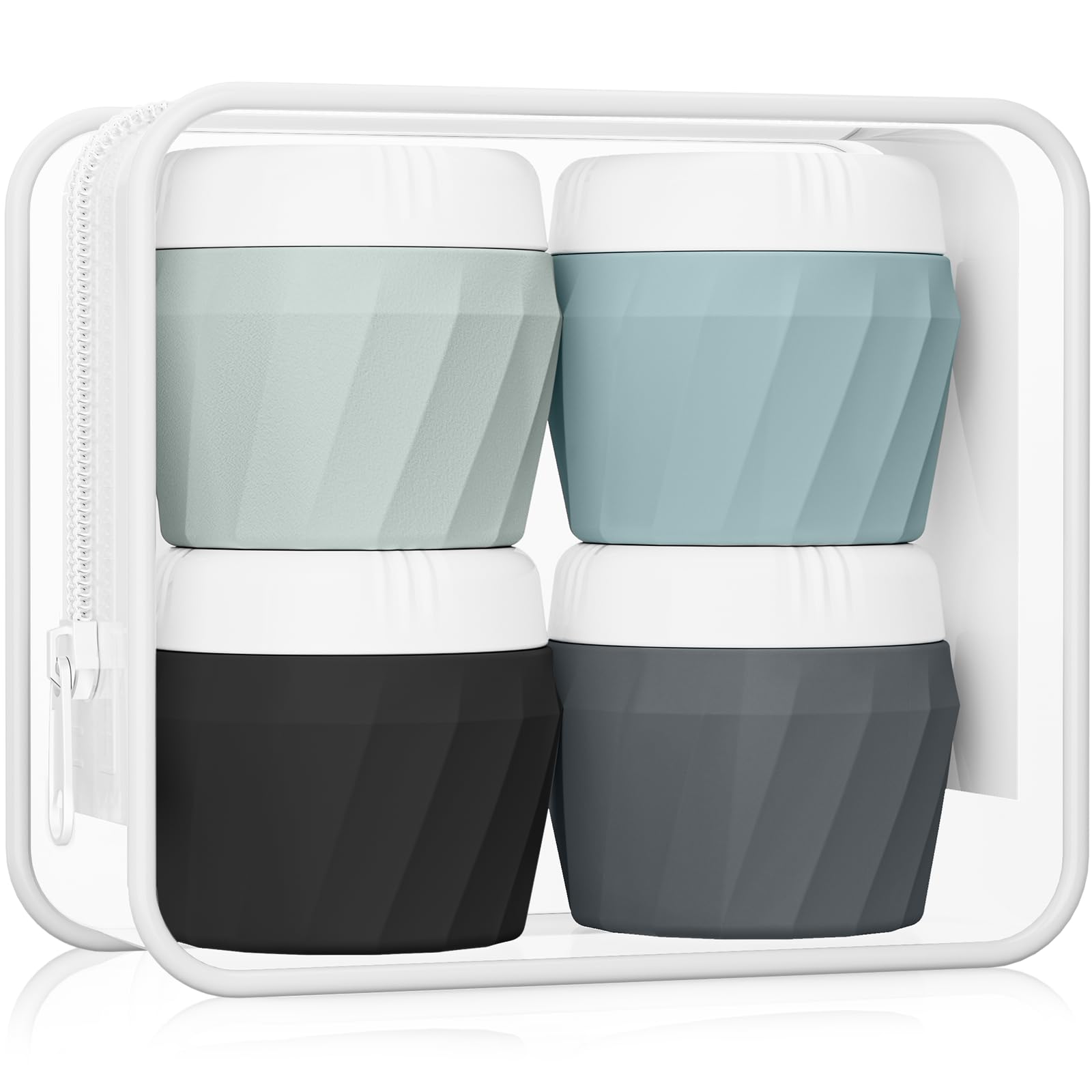 Silevoler Travel Containers For Toiletries, Premium Silicone Cosmetic Cream Jars, 1Oz Tsa Approved Leak-Proof Refillable Travel