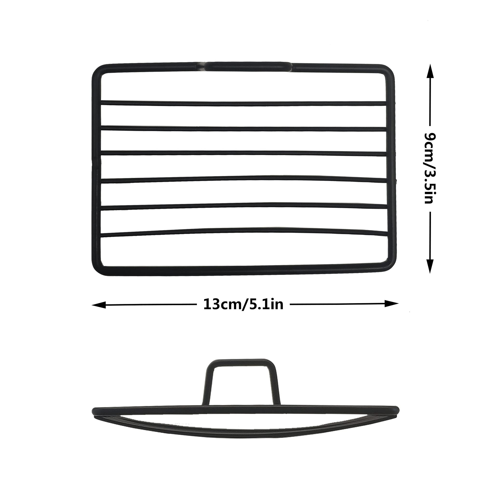 Stainless Steel Bar Soap Dish, Draining Soap Holder For Shower Bathroom Tub Kitchen Sink-Black 2Pcs