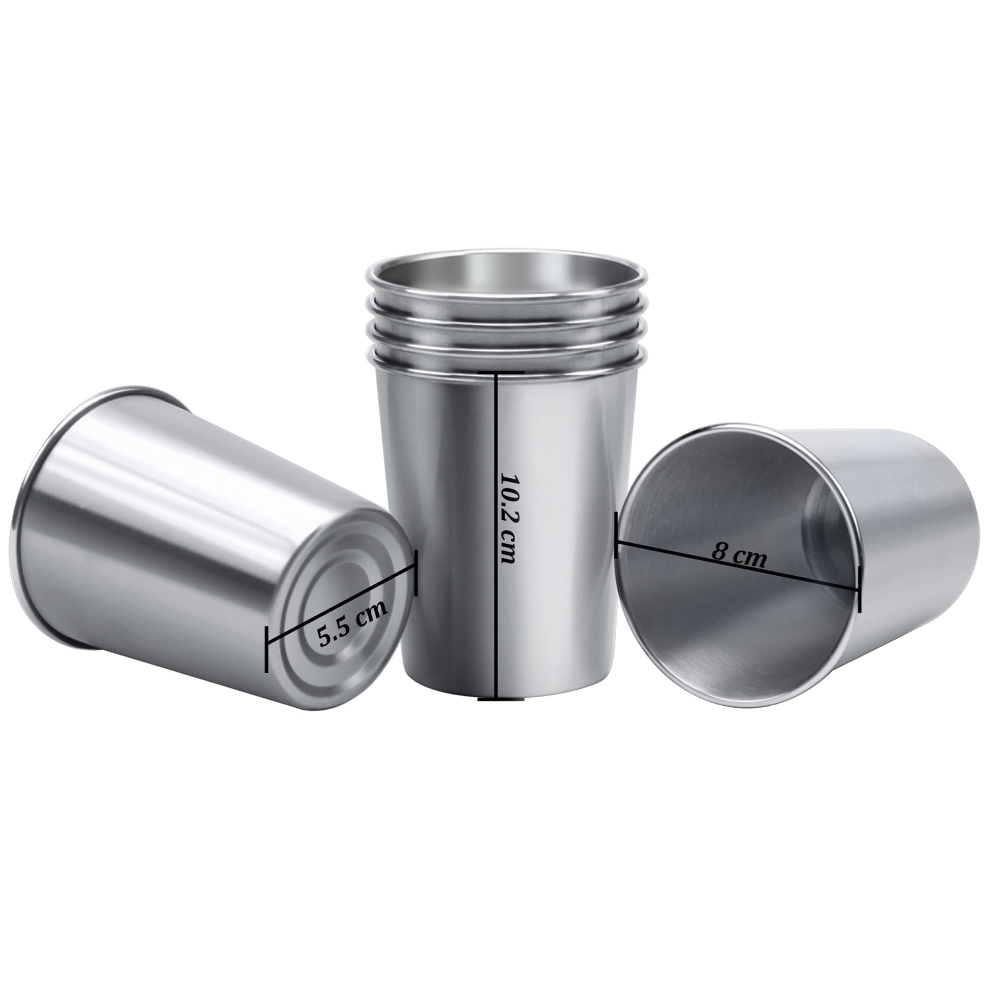Ruisita 10 Pieces 12 Ounce Stainless Steel Cups Metal Pint Cups Shatterproof Drinking Glasses for Kids or Adults (12 oz/350 ml)