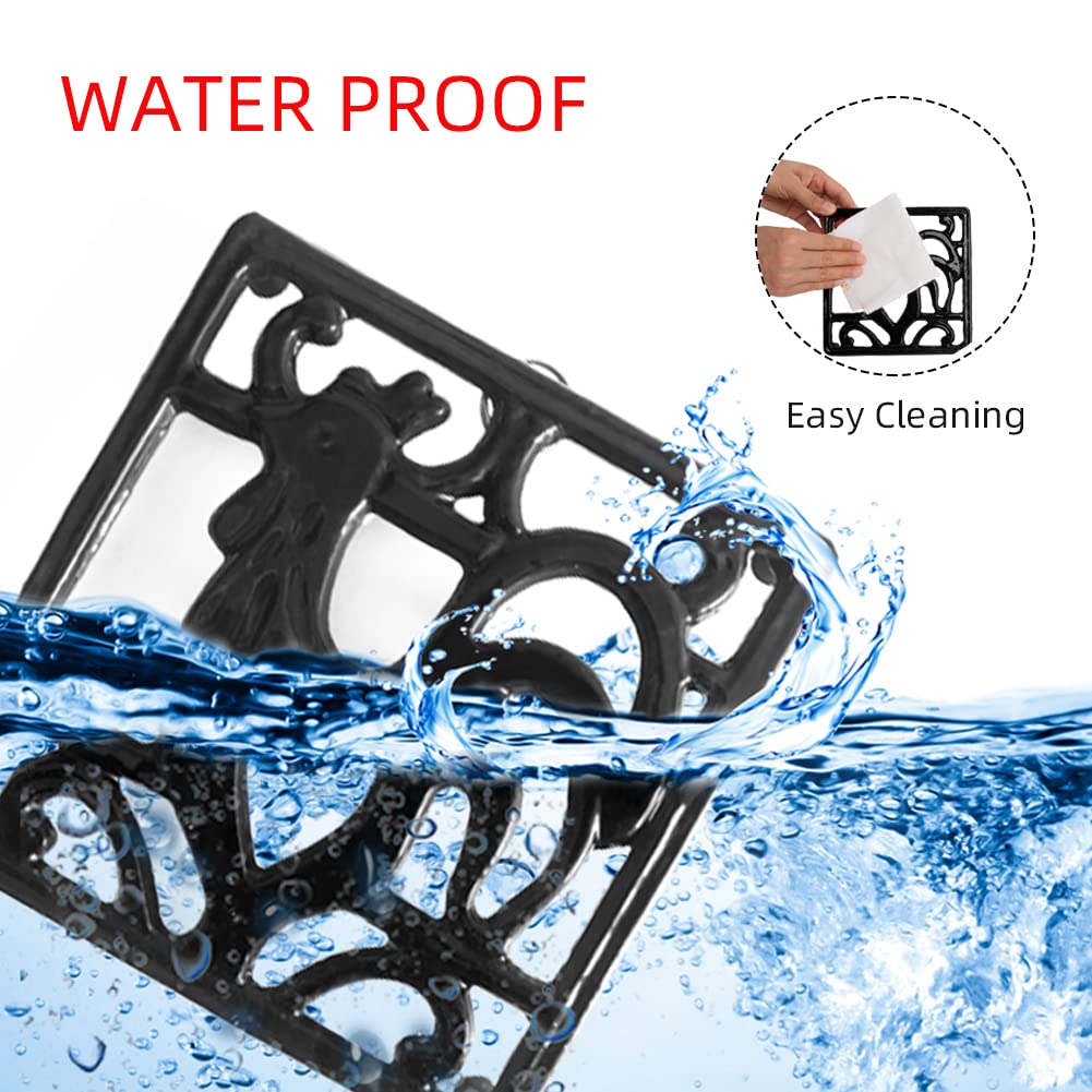Minluful Vintage Square Cast Iron Trivet - Metal Trivet For Hot Dishes, Heat Resistant Trivet Mat For Kitchen Countertop Hot Pot