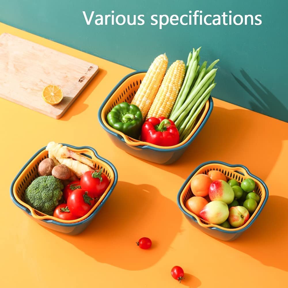 Vegetable Washing Baskets In The Kitchen Fruit Baskets Multi-Layer Stackable Vegetable Sinks, Strainer And Washing Fruits And Ve