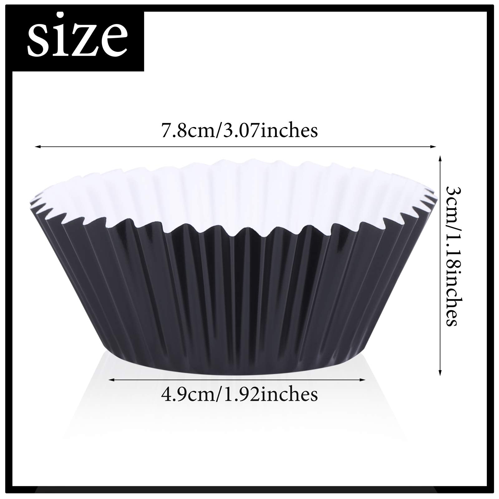 Uratot 100 Pieces Foil Metallic Cupcake Liners Muffin Wrappers Foil Baking Cups Muffin Paper Cases, Rose Gold