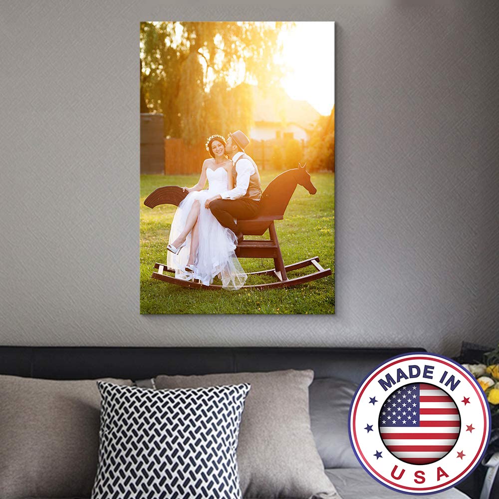 NWT Custom Canvas Prints with Your Photos for Wedding  Personalized Canvas Pictures for Wall to Print Framed 18x12 inches