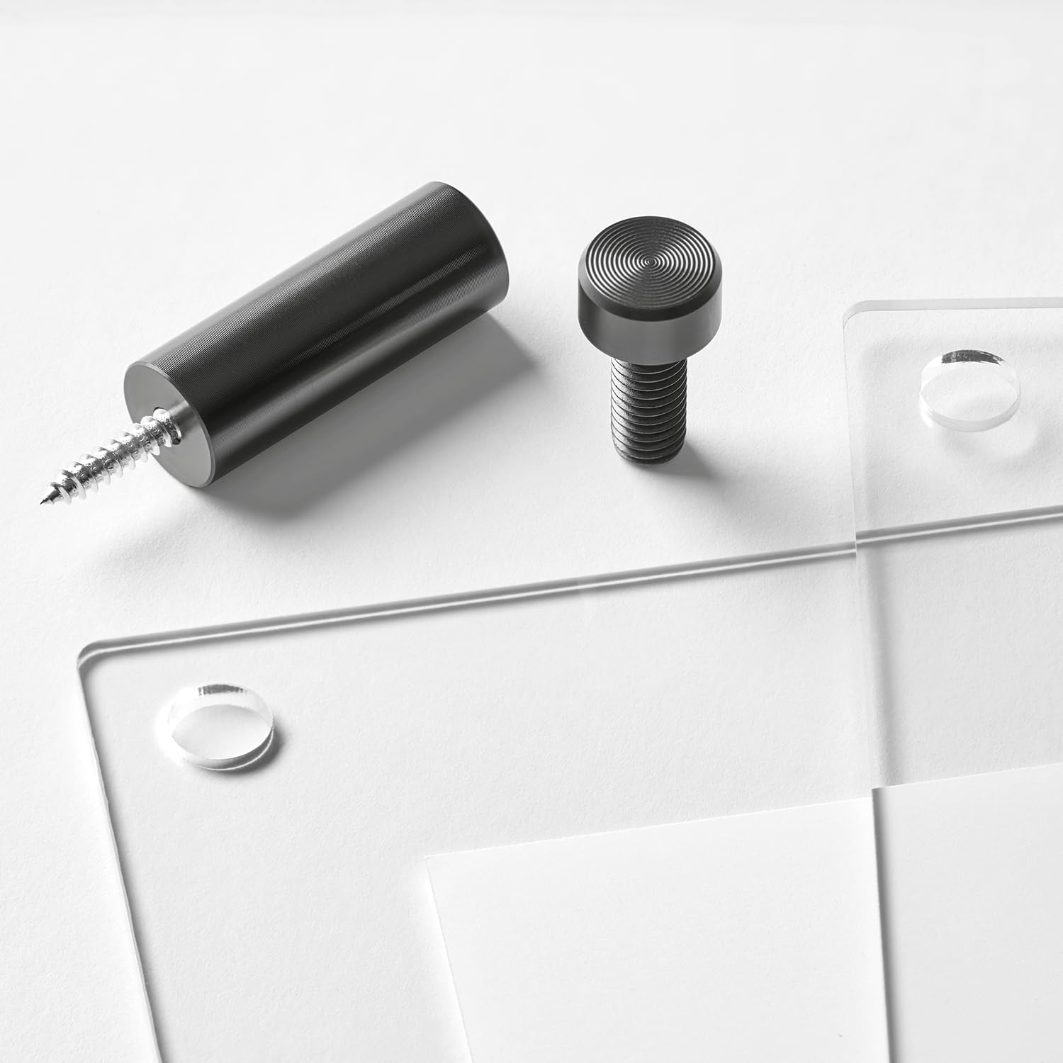 Wexel Art 1.5'' Graphite Stainless Steel Mounting Hardware For Acrylic Floating Frames (Pack Of 4)