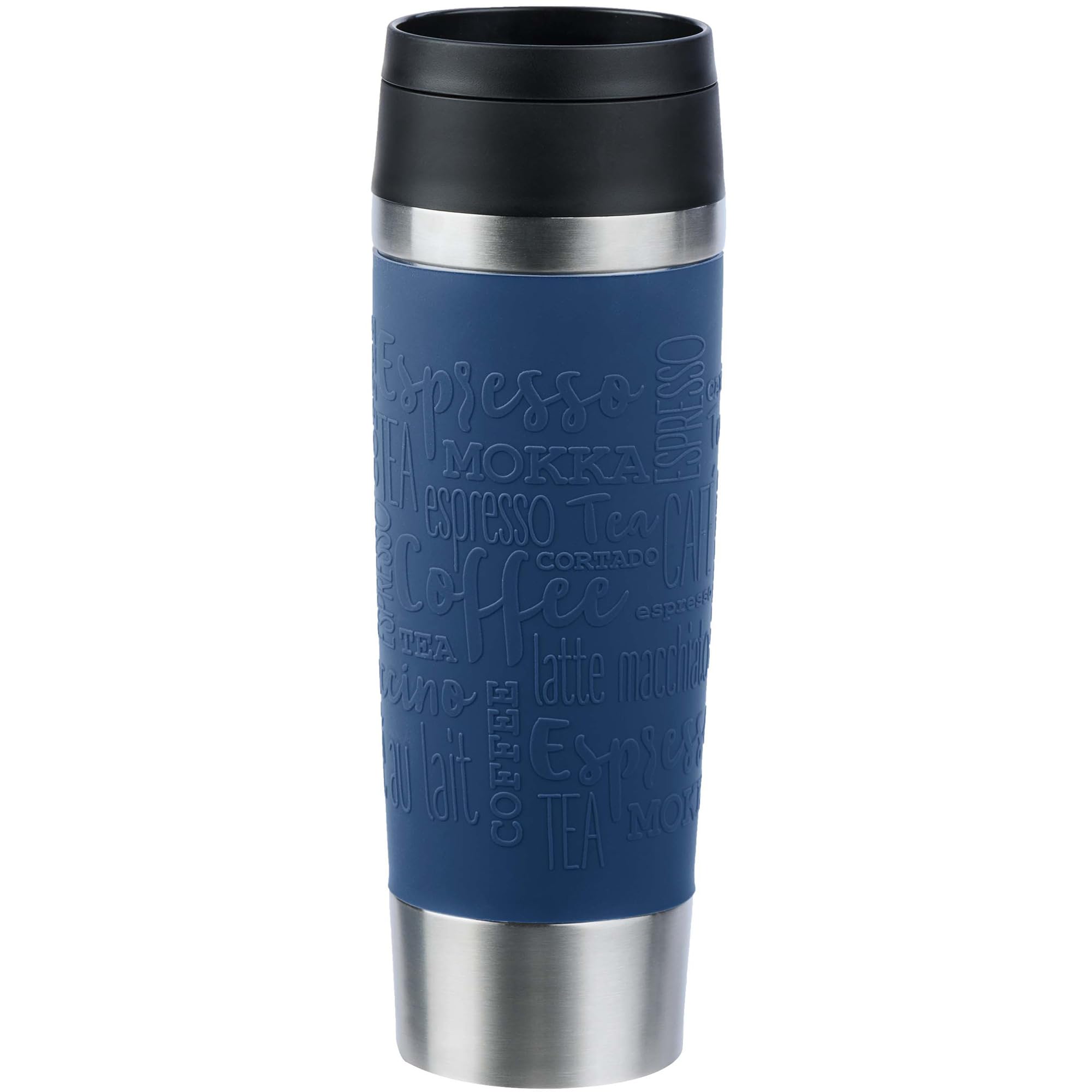 Emsa N20221 Travel Mug Classic Insulated Mug 0.5 Litres, Comfort Screw Cap, Stainless Steel, 6 Hours Hot and 12 Hours Cold, 100%