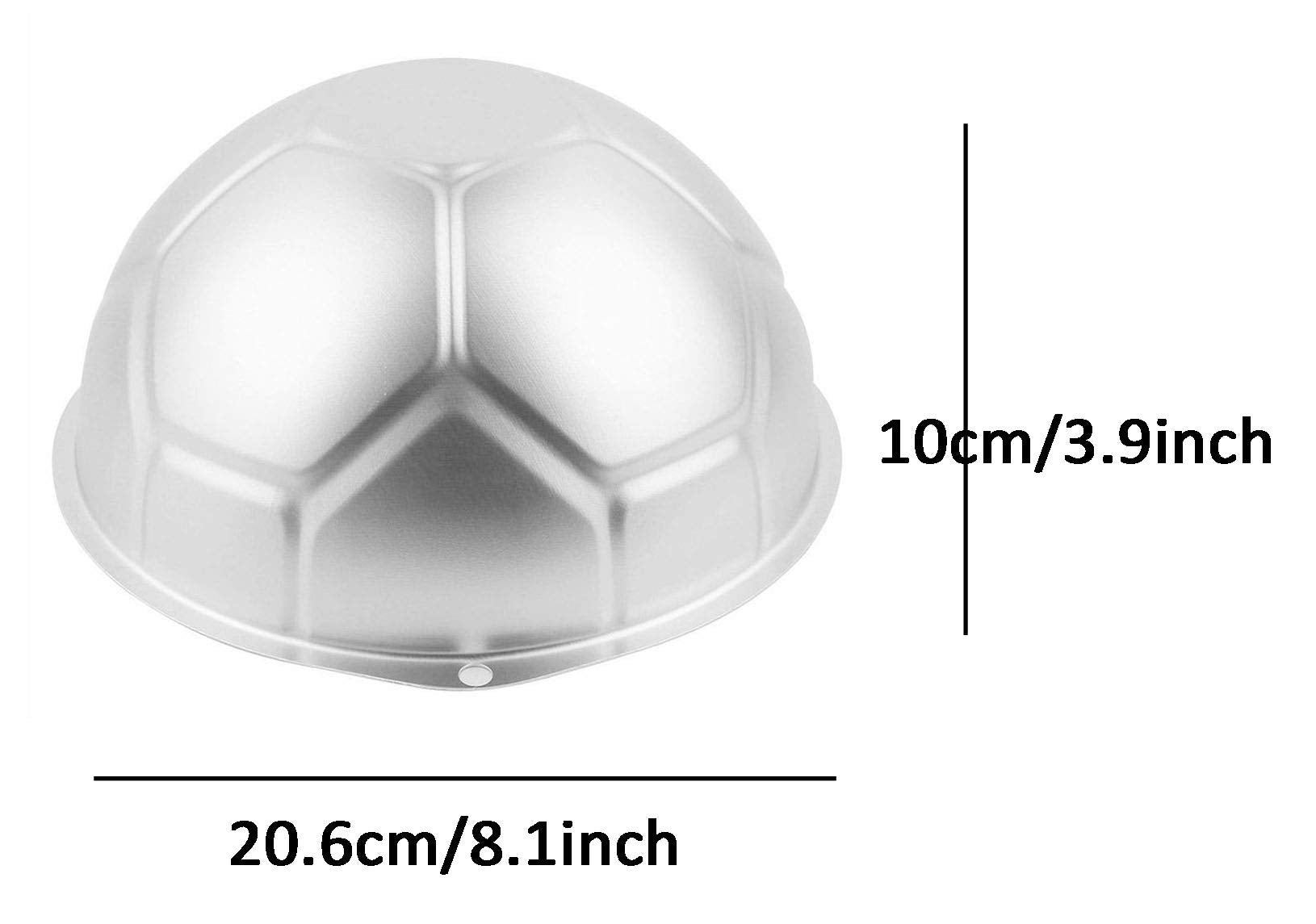 Zdywy 8 Inch Hemisphere Football Half Round Soccer Ball Shaped Aluminum 3D Baking Mould Cake Mold Tin Birthday Cake Pan - Half F