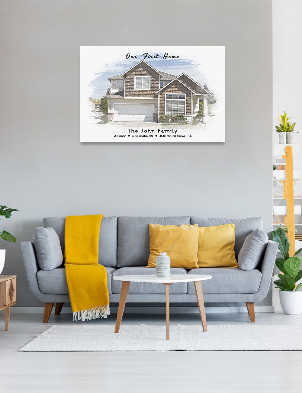 Ipic - Custom Watercolor House Portrait. Watercolor House Painting Personalized Housewarming Gift Custom Giclee Print Includes N