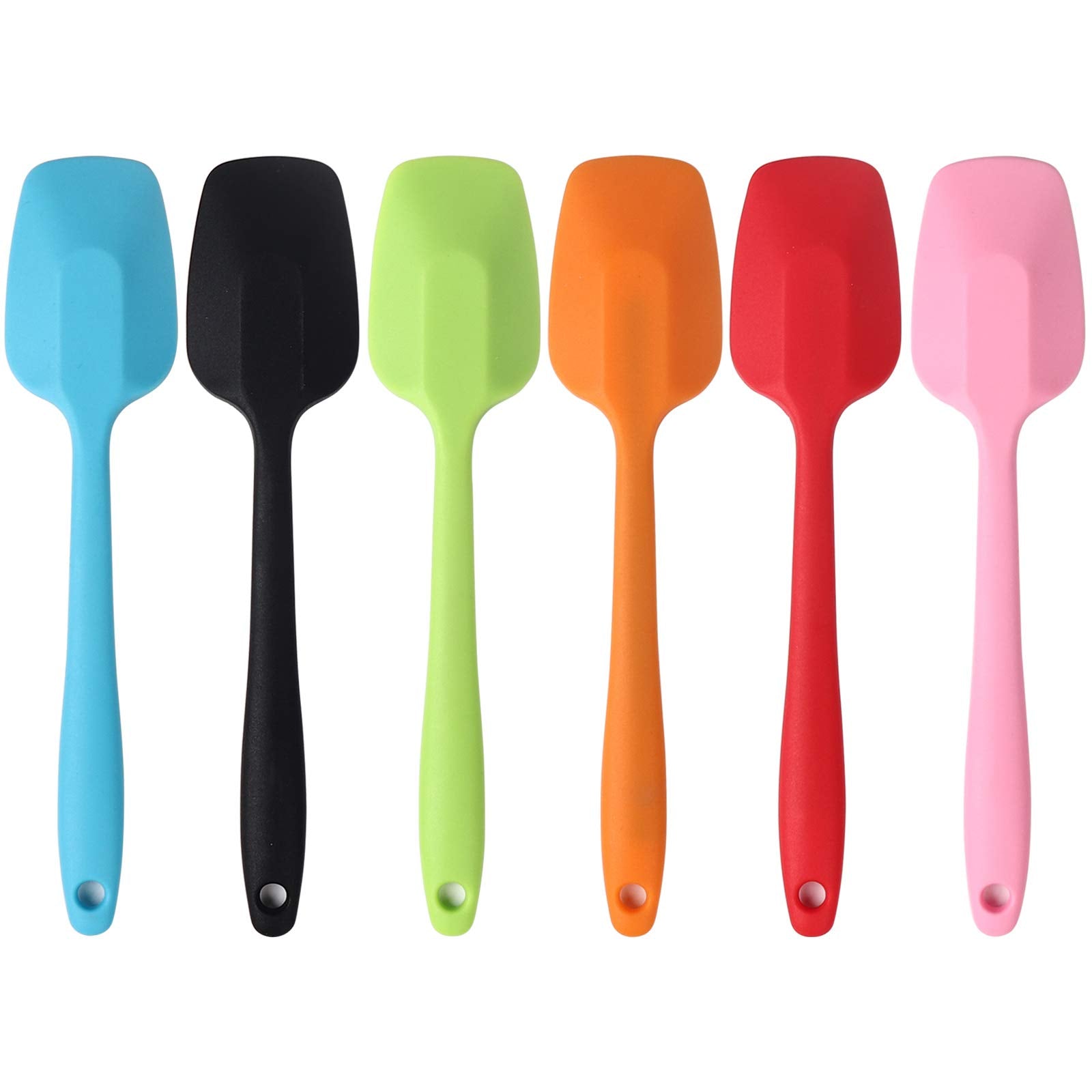 Silicone Spatulas, 8.2 Inch Small Rubber Spoon Spatula Heat Resistant Seamless One Piece Design Non-Stick Spoonula Flexible Scra