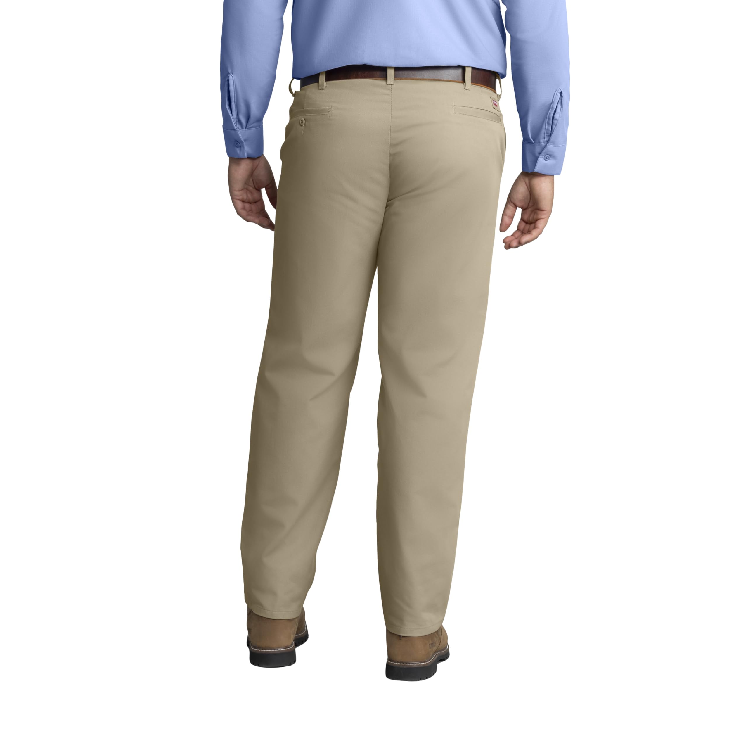Red Kap Mens Stain Resistant, Flat Front Work Pants, Khaki, 33W X 34L
