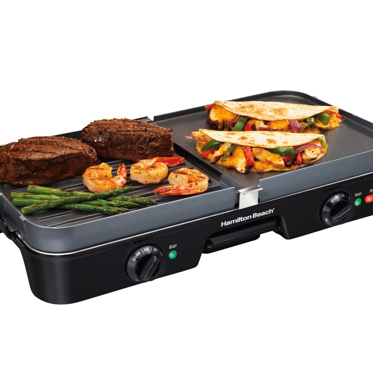 Hamilton Beach 3-In-1 Electric Indoor Grill + Griddle, 8-Serving, Reve ...