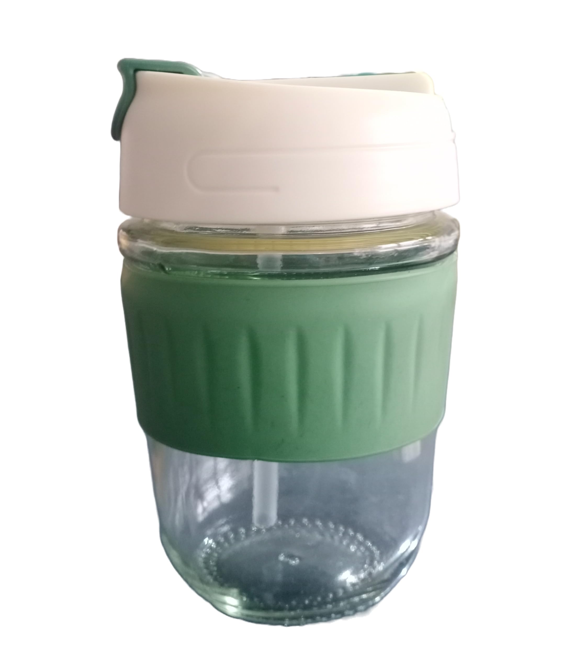 Inovique Green Travel Coffee Mug with Dual Lid and Silicon Sleeve | Reusable, Portable, Leakproof, NonSlip & HeatResistant| 35