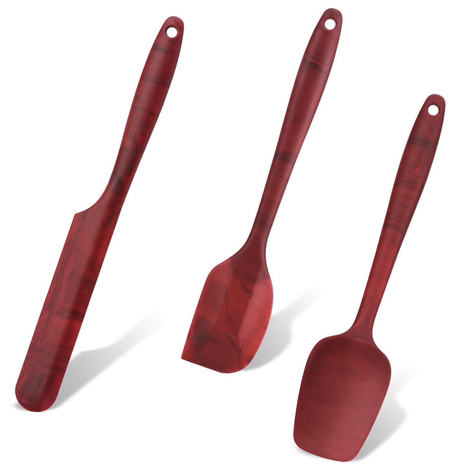 Dosmamz 3Pack Silicone Spatula Set, Bpa-Free 600F High Temperature Resistance, One-Piece Seamless Design, Non -Stick Kitchen Spa