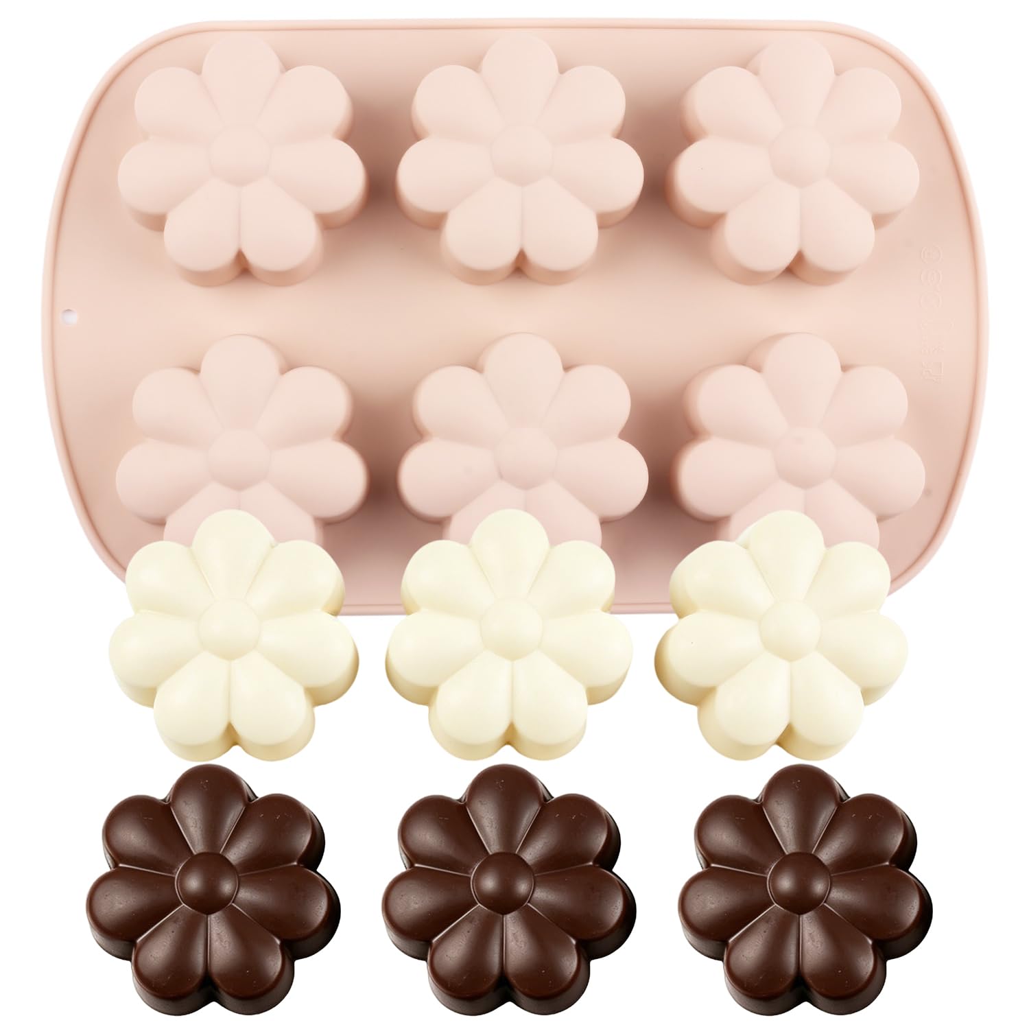 EPYHREHM 6 Cavity Flower Silicone Chocolate Molds