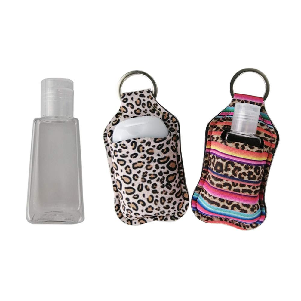 4 Piece Hand Sanitizer Bottle Holder Keyring-Ranxizy Neoprene Keychain For 30Ml Gym Shampoo Lotion Soap Perfume And Liquids Trav