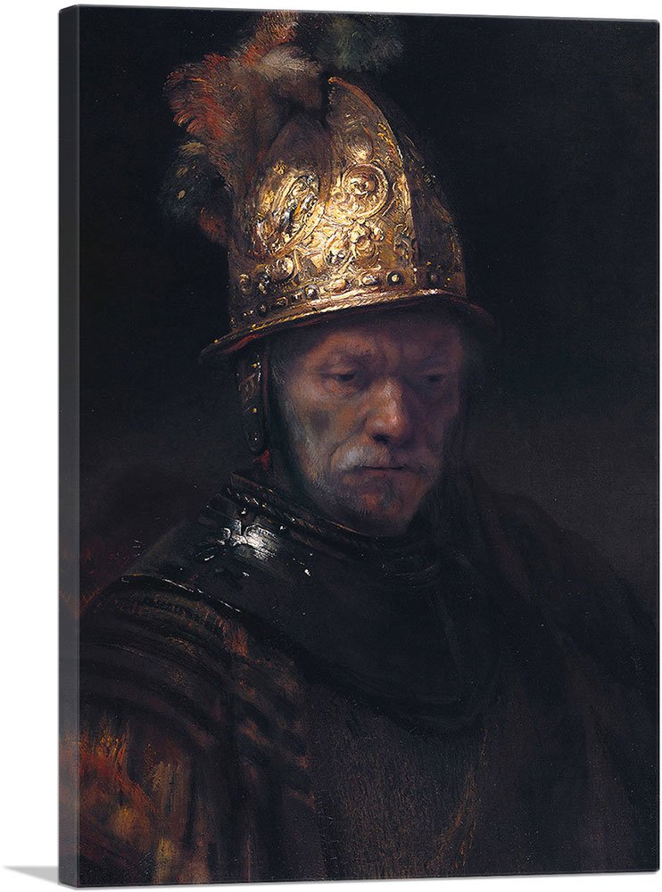 Artcanvas The Man With The Golden Helmet 1650 Canvas Art Print Stretched Framed Painting Picture Poster Giclee Wall Decor By Rem