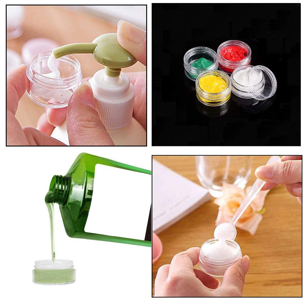 Medsuo 20Pcs 5Ml Clear Sample Pots Empty Small Travel Containers Leak Proof Refillable Cosmetic Jars Makeup Sample Containers Wi
