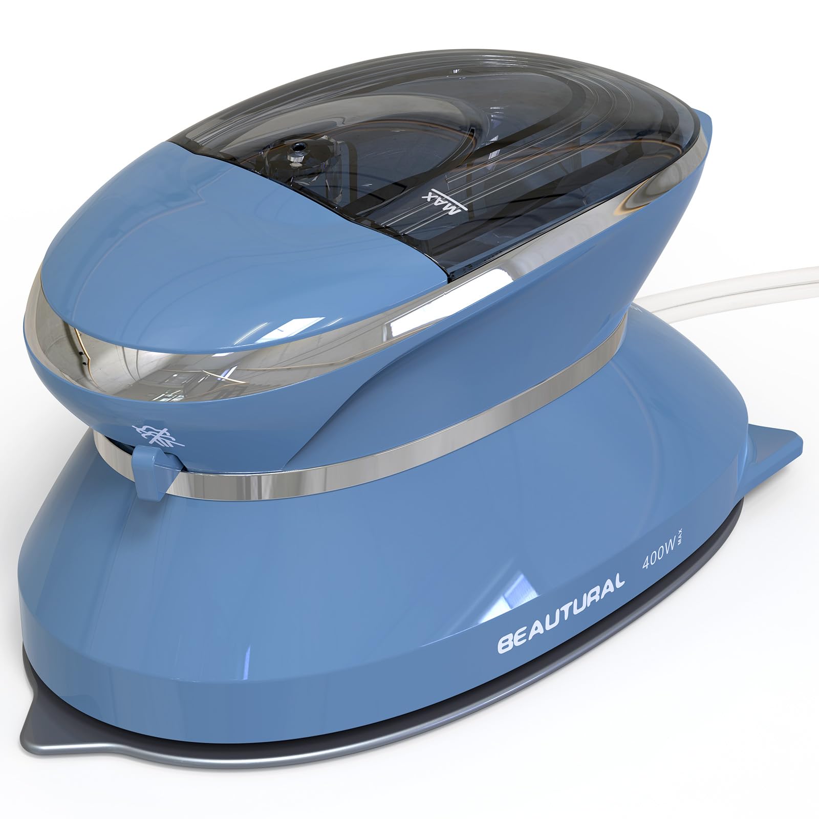 Beautural Mini Travel Steam Iron For Clothes With Dual Voltage, Non-Stick Soleplate, One Temperature Technology, Detachable Wate