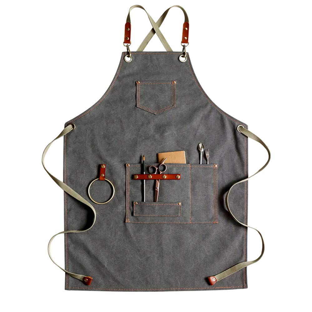 3Nh Leather Welding Apron Chefs Apron Professional Quality Butchers Kitcooks Restaurant Bistro Bbq School College,Black,L