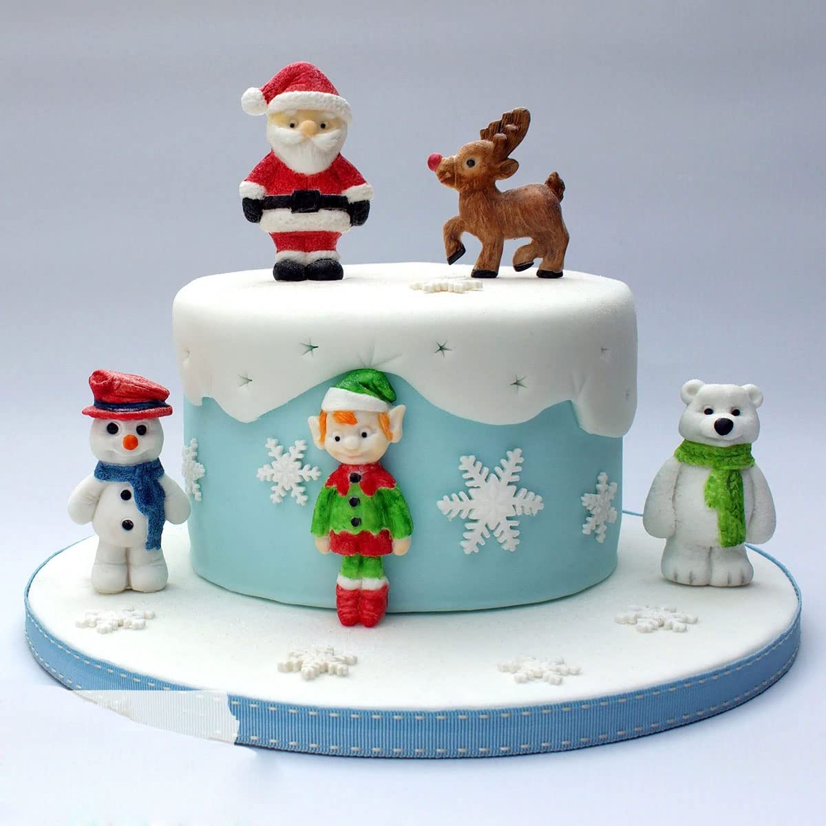Zhuojie Santa Series Reindeer & Elf & Polar Bear Silicone Mold Fondant Cake Decor Tool Gumpaste Sugarcraft Chocolate Forms Bakew