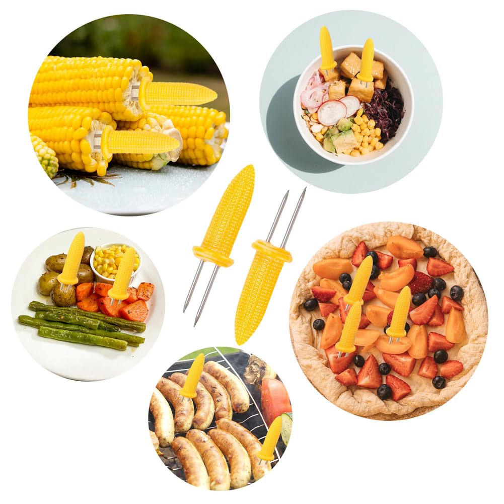 Peouwnes 20 Pack 3.54 Inch Large Corn Holders, Stainless Steel Corn On The Cob Holders, Corn On The Grill, Corn On The Cob Skewe