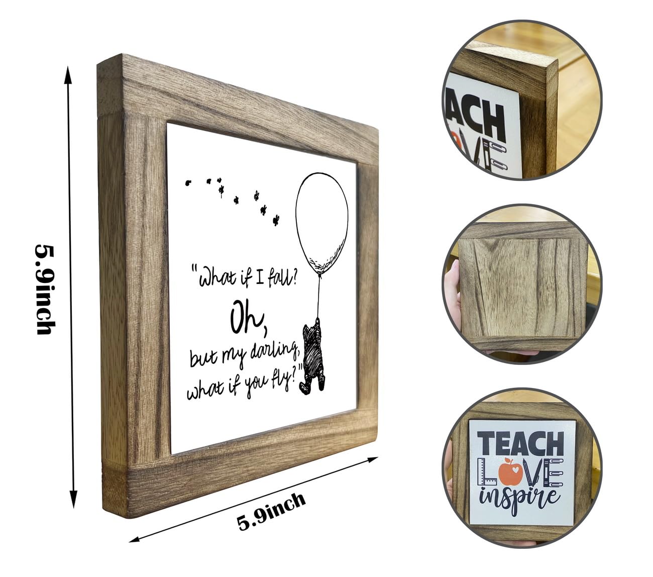 Inspirational Wood Sign, Box Wood Plaques Desk D  cor, Girls or Boys Room Decor, Nursery Wood Decorations, Farmhouse Style Home