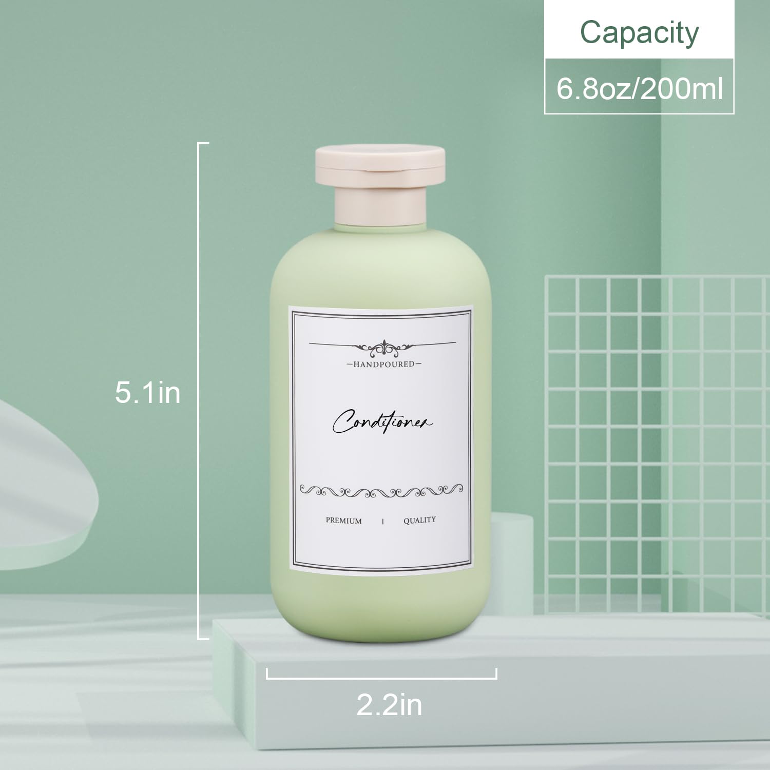 Umetass 3 Pack Travel Shampoo Bottle, Empty Plastic Squeeze Bottles 6.8Oz With Flip Cap, Lotion Container For Toiletries Travel