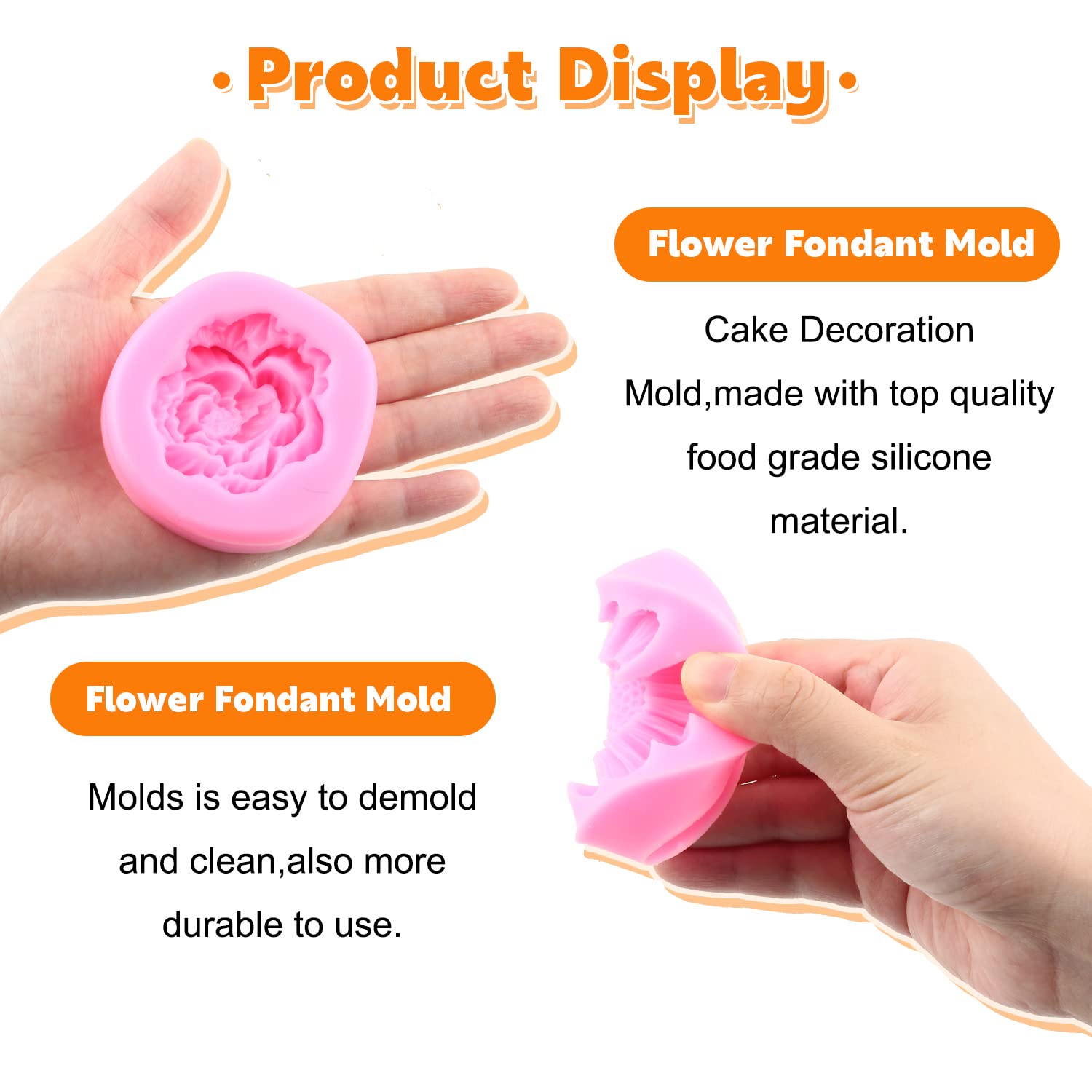 Rfghac Chrysanthemum Flower Silicone Molds Rose Flower Fondant Molds Peony Flower Candy Mold For Cake Decoration Cupcake Topper